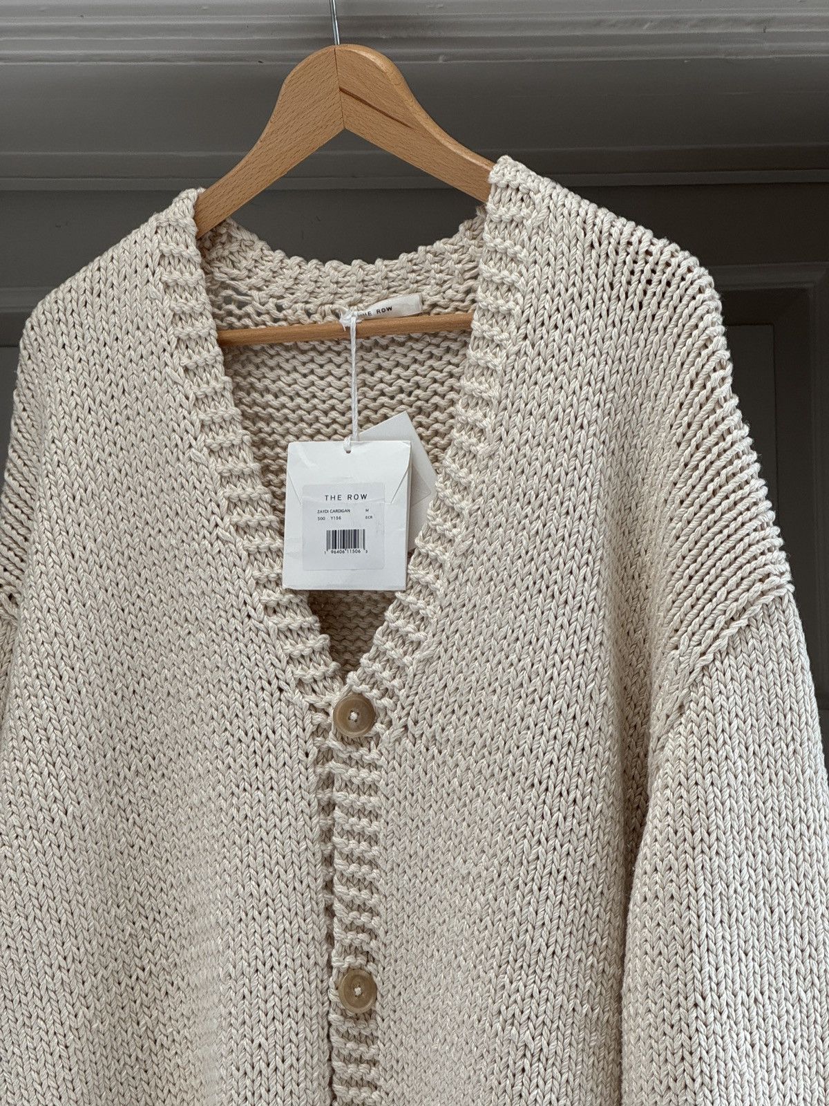 The Row The Row Zayidi Cotton and Silk Cream Cardigan RRP $3500 Size US M / EU 48-50 / 2 - 5 Thumbnail