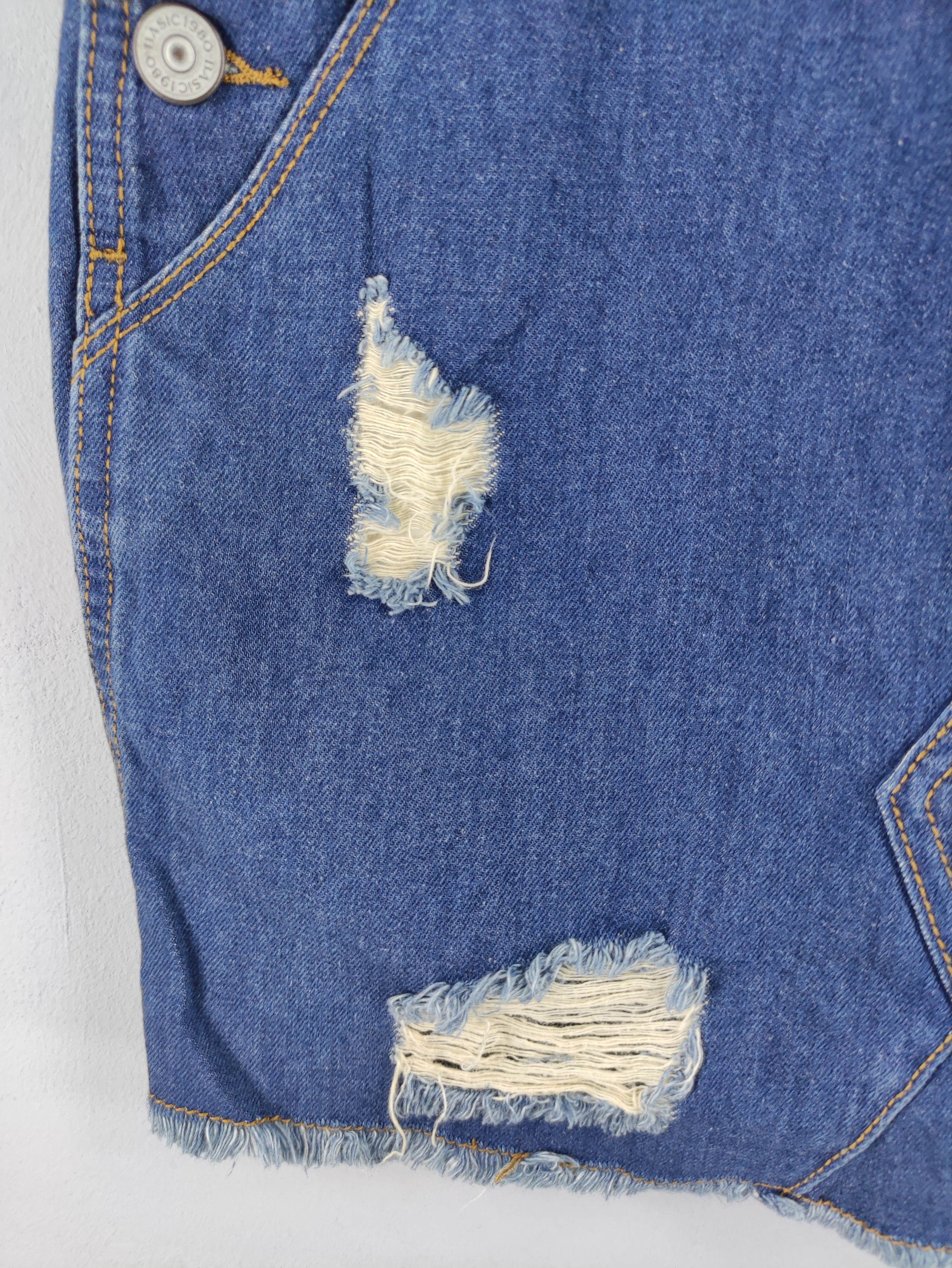 Indigo Vintage Indigo distressed Overall Short Skirts Jumpsuits Size 32" / US 10 / IT 46 - 3 Thumbnail