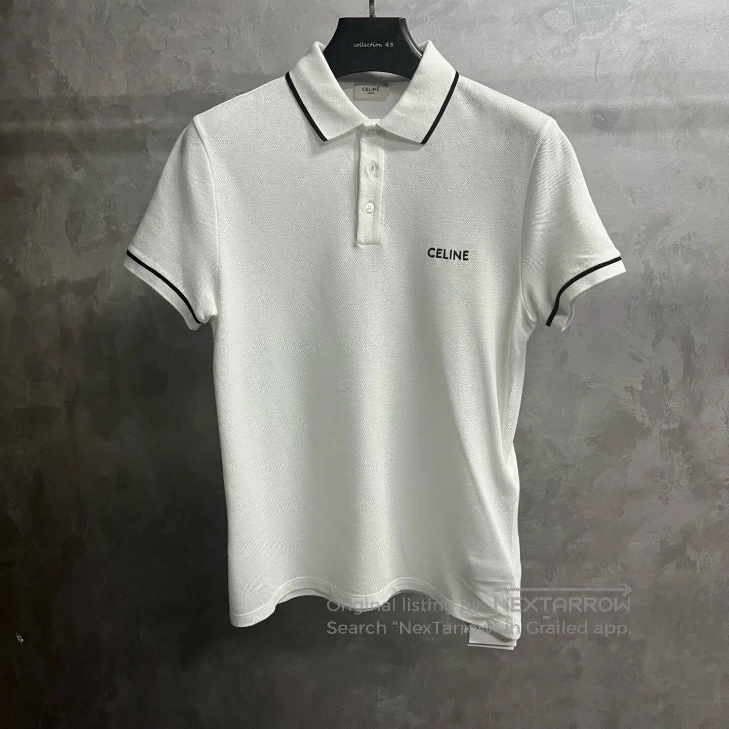 Celine CELINE Leisure short-sleeved polo shirt with white striped Size XS / US 0-2 / IT 36-38 - 1 Thumbnail