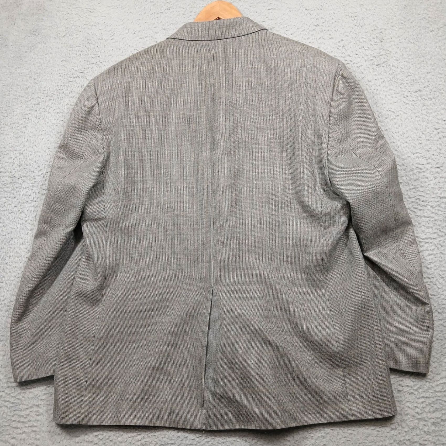 Ralph Lauren Lauren Ralph Lauren Blazer Sport Coat Mens 44S Gray Silk Wool Blend Herringbone Button Notched Lapels Pockets 2-Button Outfit Business Casual Size 44R - 3 Thumbnail