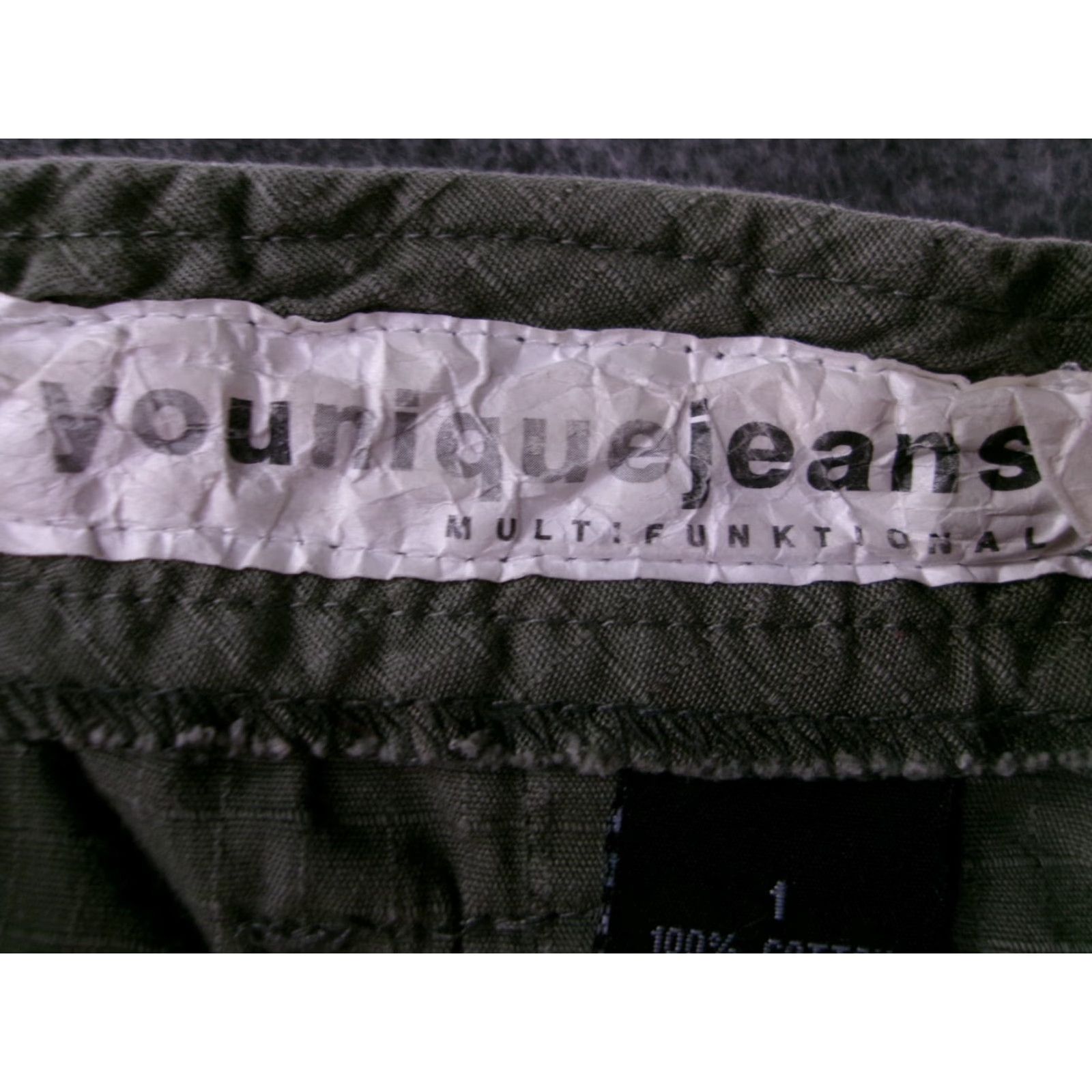 Vintage Vounique Jeans Skirt Women 1 Green Causal Army Grunge Rip Stop Utility Pocket Size 25" / US 0 / IT 36 - 7 Thumbnail