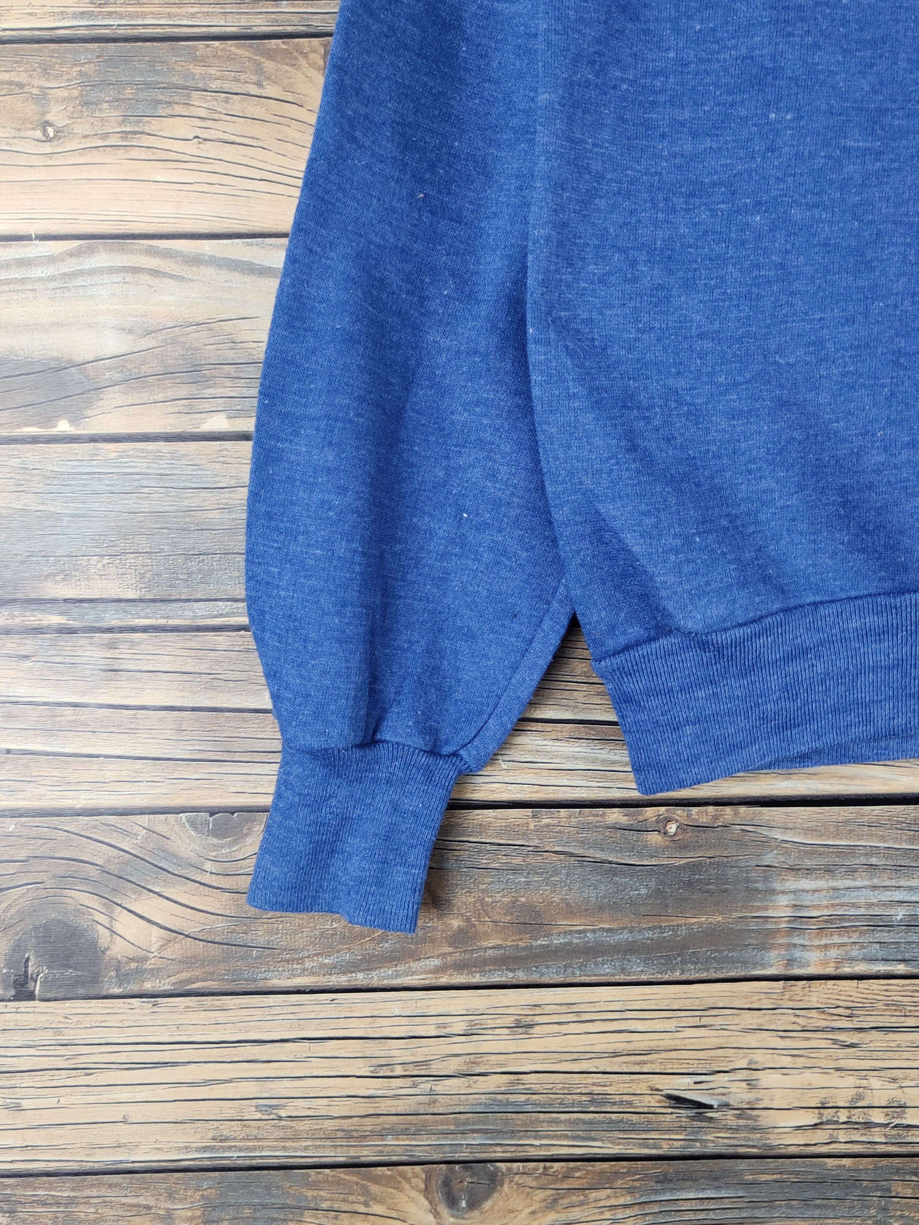 Vintage 90' Healthknit vintage plain Blue Sweatshirts #W1369 Size US S / EU 44-46 / 1 - 4 Thumbnail