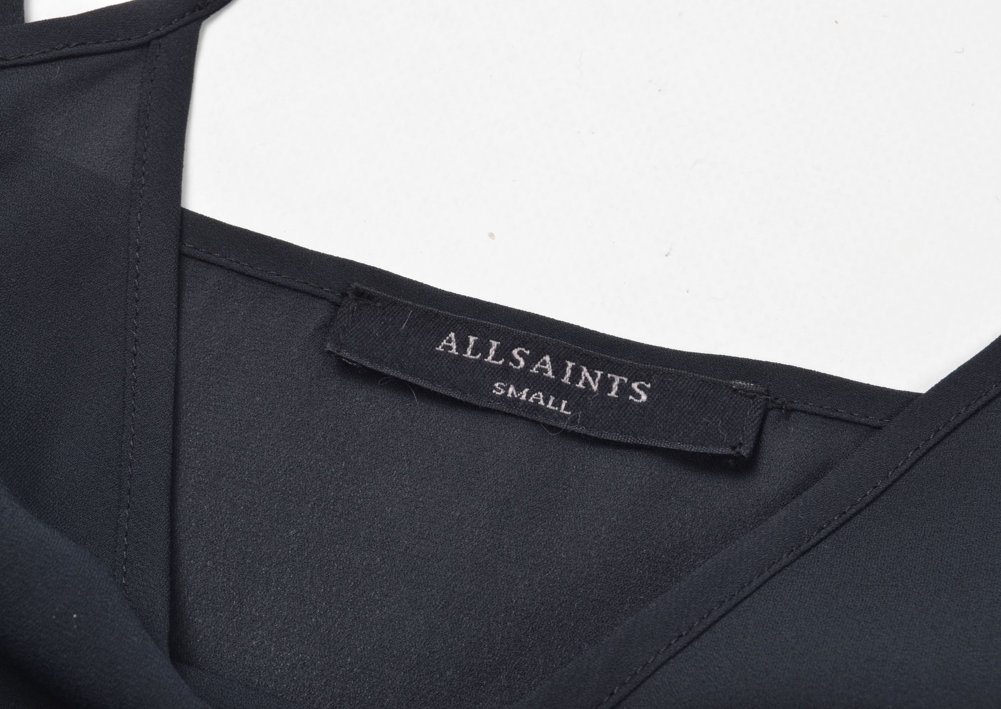 Allsaints Allsaints Chic Coquette Mesh Black Cami Sleep Mini Dress Size S / US 4 / IT 40 - 7 Thumbnail