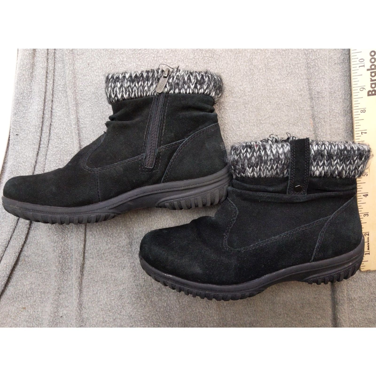 Vintage Khombu Laura Snow Boots Womens Size 8 Black Suede Ankle Faux Fur Zip Winter Boots Menus? Size US 8 / IT 38 - 2 Thumbnail