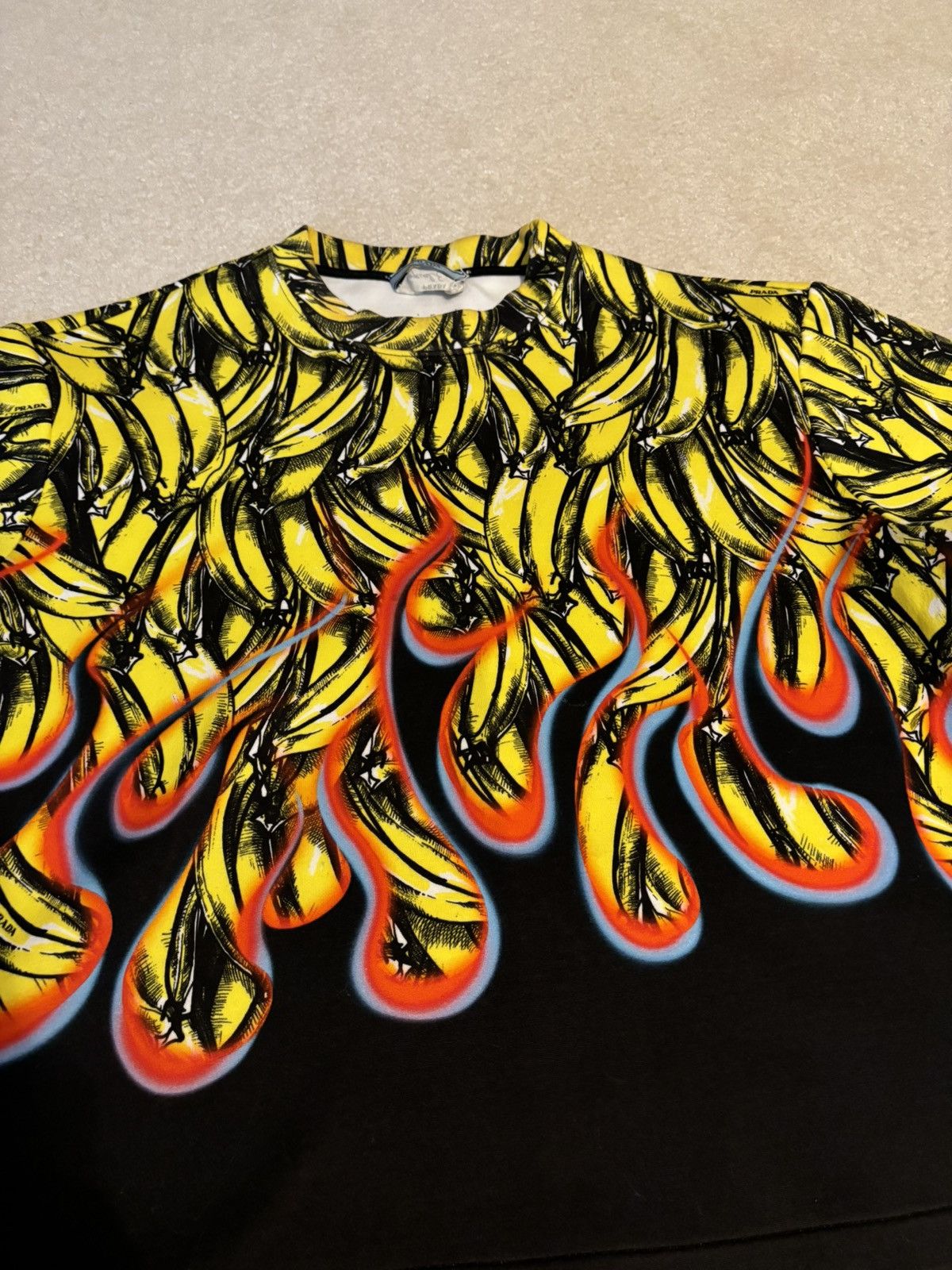 Prada Prada Banana Flame Print Bowling Tee Size US M / EU 48-50 / 2 - 2 Thumbnail