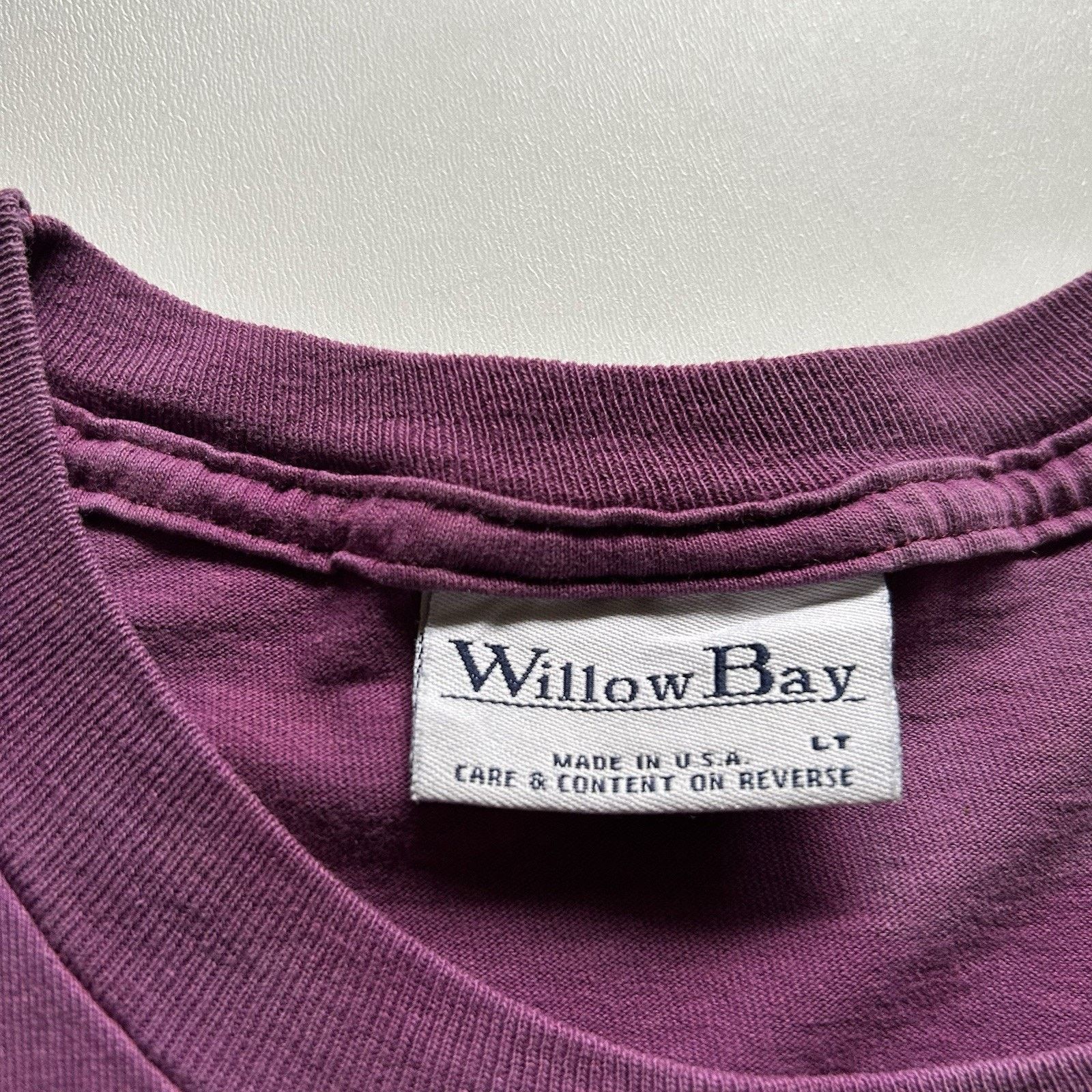 Vintage Vintage 90s Sun Faded Purple Blank Pocket T Shirt Large Rare Size US XL / EU 56 / 4 - 4 Thumbnail