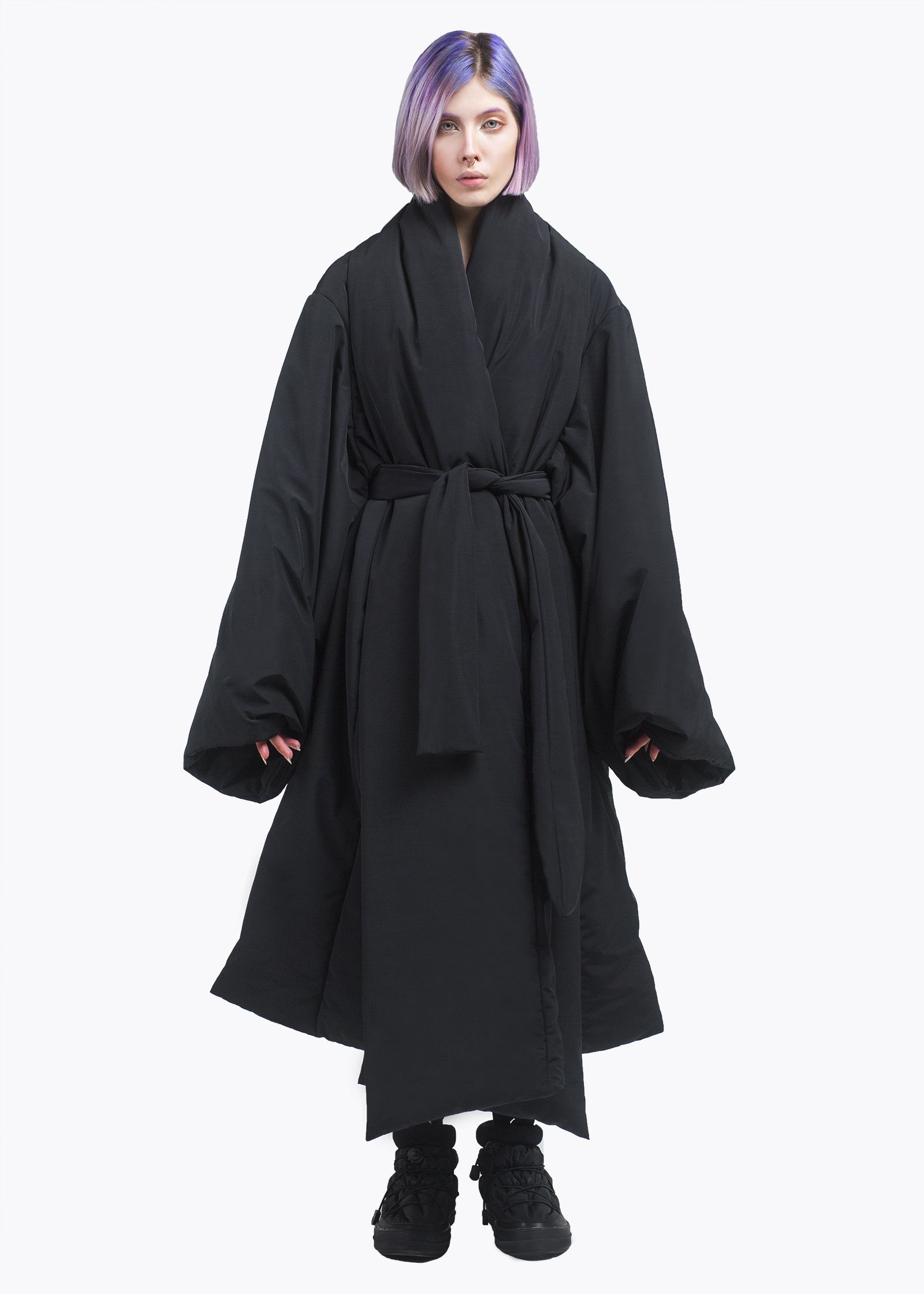 Bat Norton INSULATED JACKET KIMONO OVERSIZE. BLACK Size ONE SIZE - 3 Thumbnail