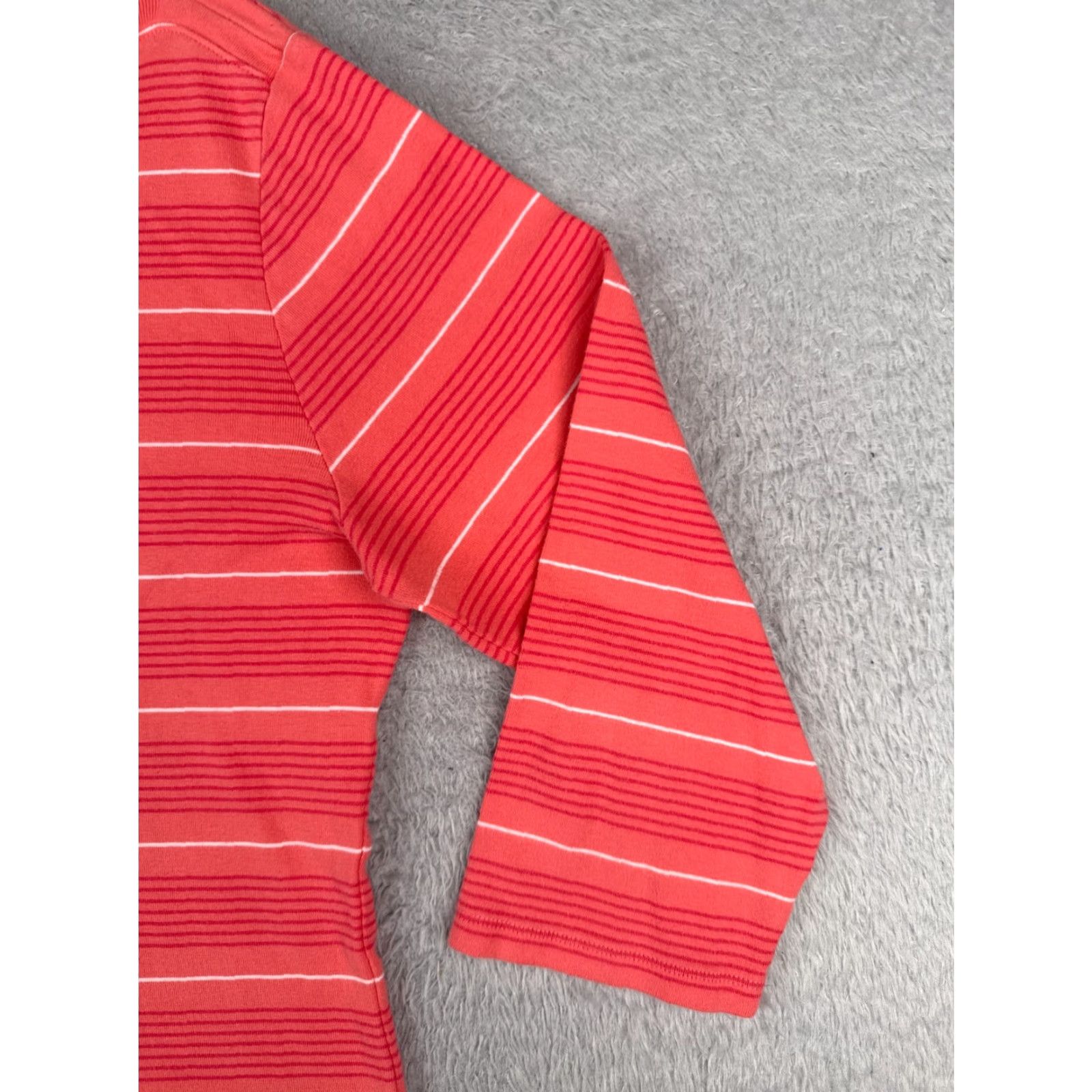 Tommy Hilfiger VINTAGE Tommy Hilfiger Pink Stripe Shirt Women XL 3/4 Sleeve Cotton Casual Women's Size XL / US 12-14 / IT 48-50 - 2 Thumbnail