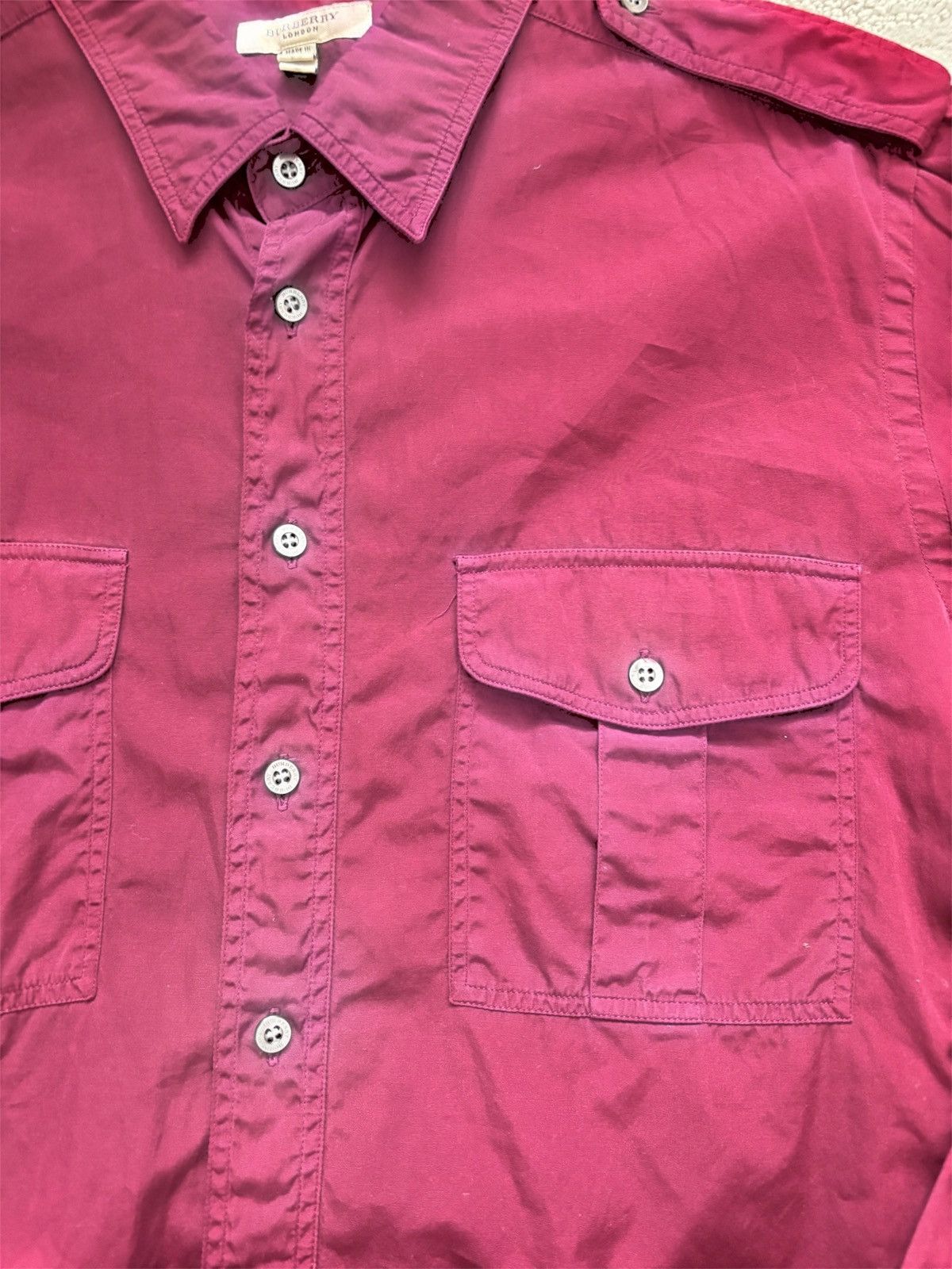 Burberry Burberry Red Button-Up Shirt Size US L / EU 52-54 / 3 - 2 Thumbnail