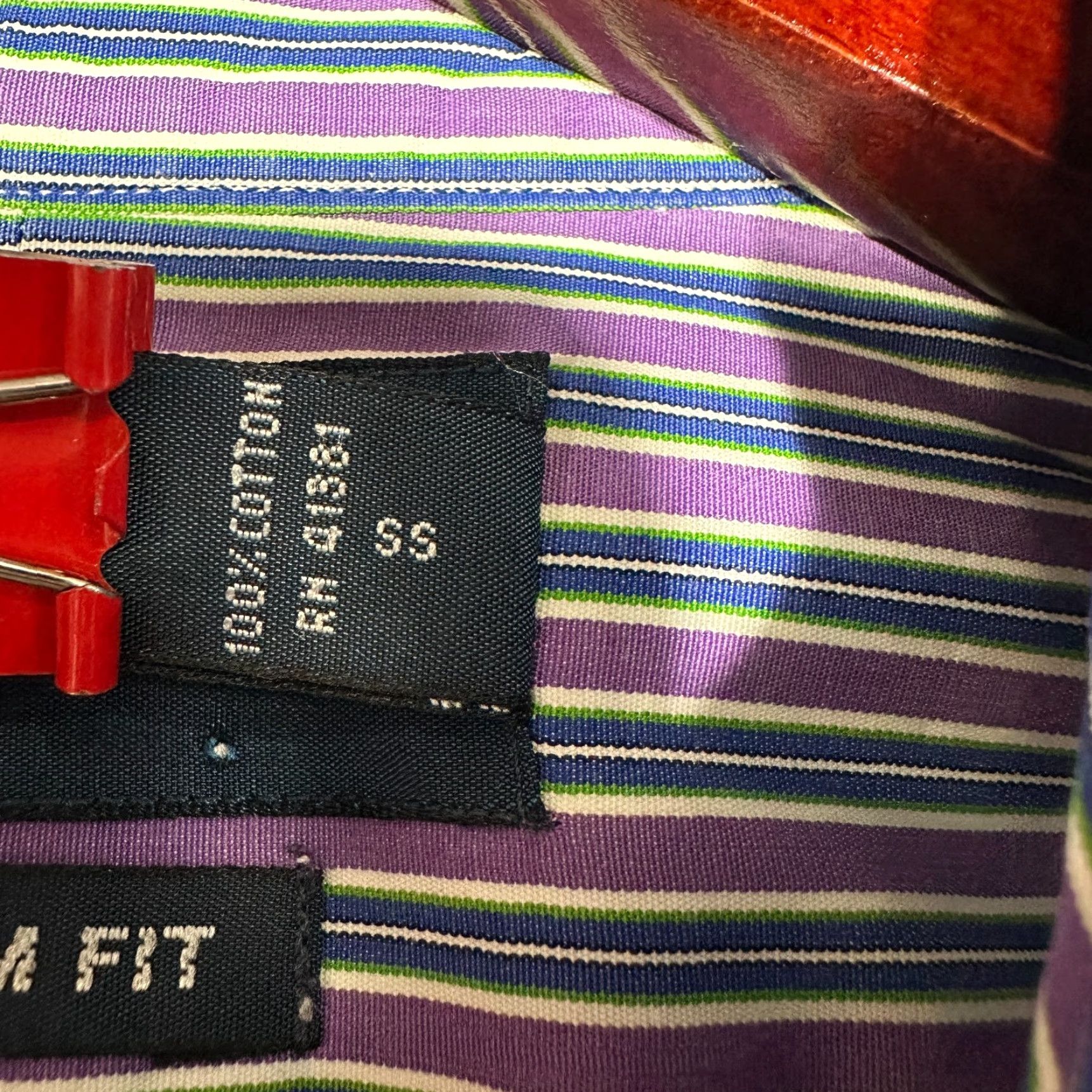Ralph Lauren Ralph Lauren Shirt Mens 16.5 Custom Fit Button Down Purple Blue Stripe Cotton Size US XL / EU 56 / 4 - 6 Thumbnail