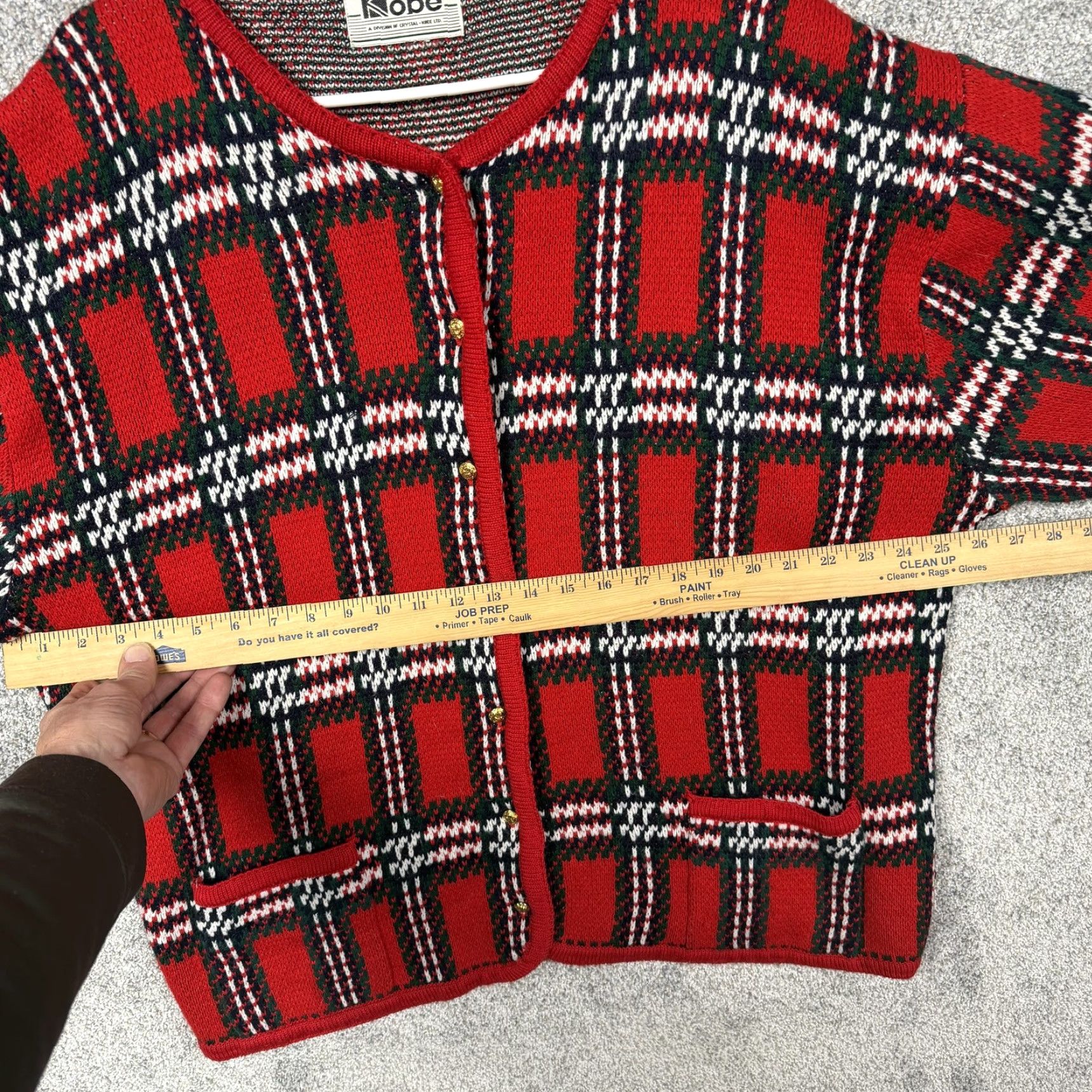 Vintage VINTAGE Kobe Cardigan Womens 3X Red Plaid Christmas Holiday Knit Sweater Size XXL / US 16-18 / IT 52-54 - 4 Thumbnail