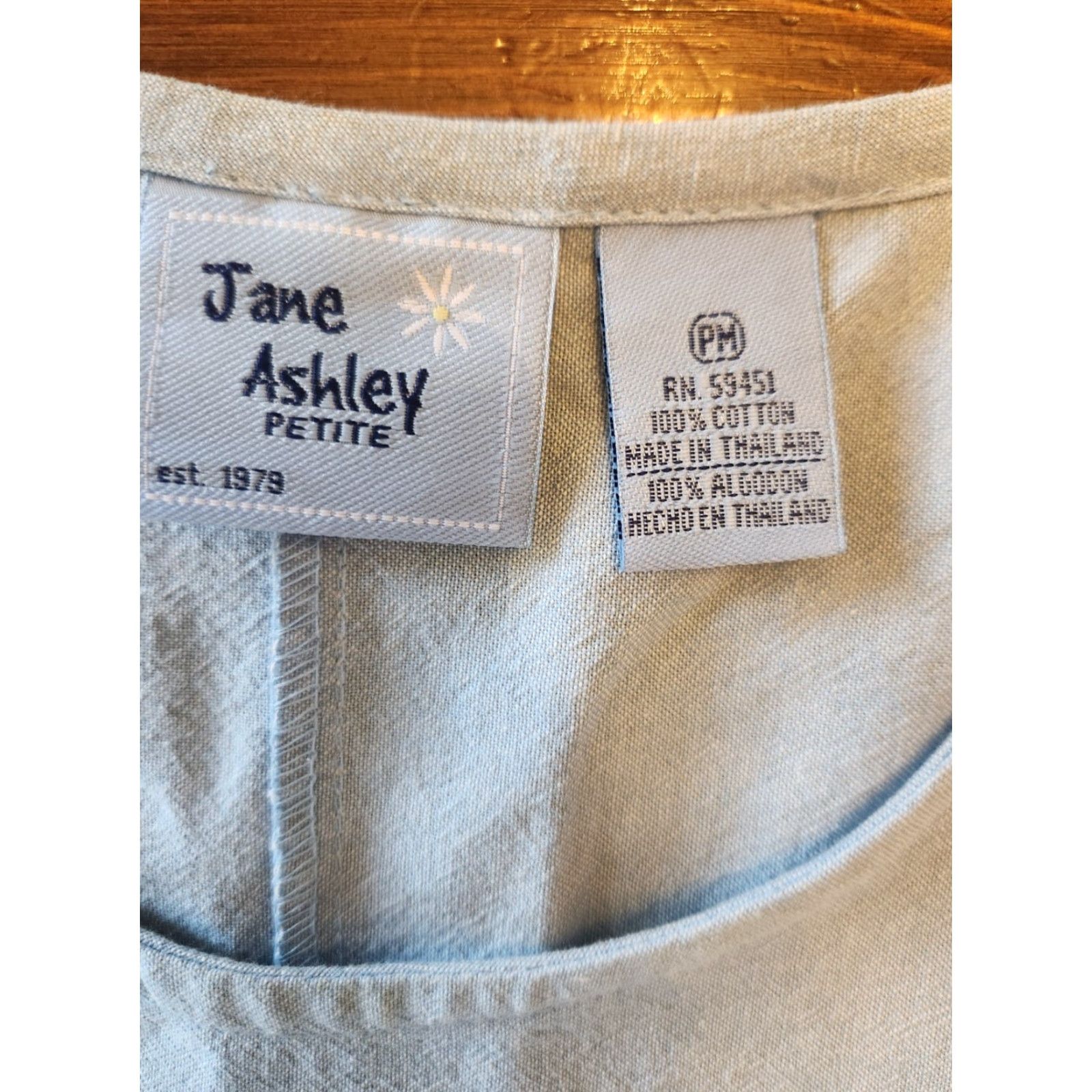 Vintage VINTAGE Jane Ashley Light Blue Boat Embroidered Shift Dress Petite M Blues Cotton 1990s Shift Womens Size M / US 6-8 / IT 42-44 - 6 Thumbnail