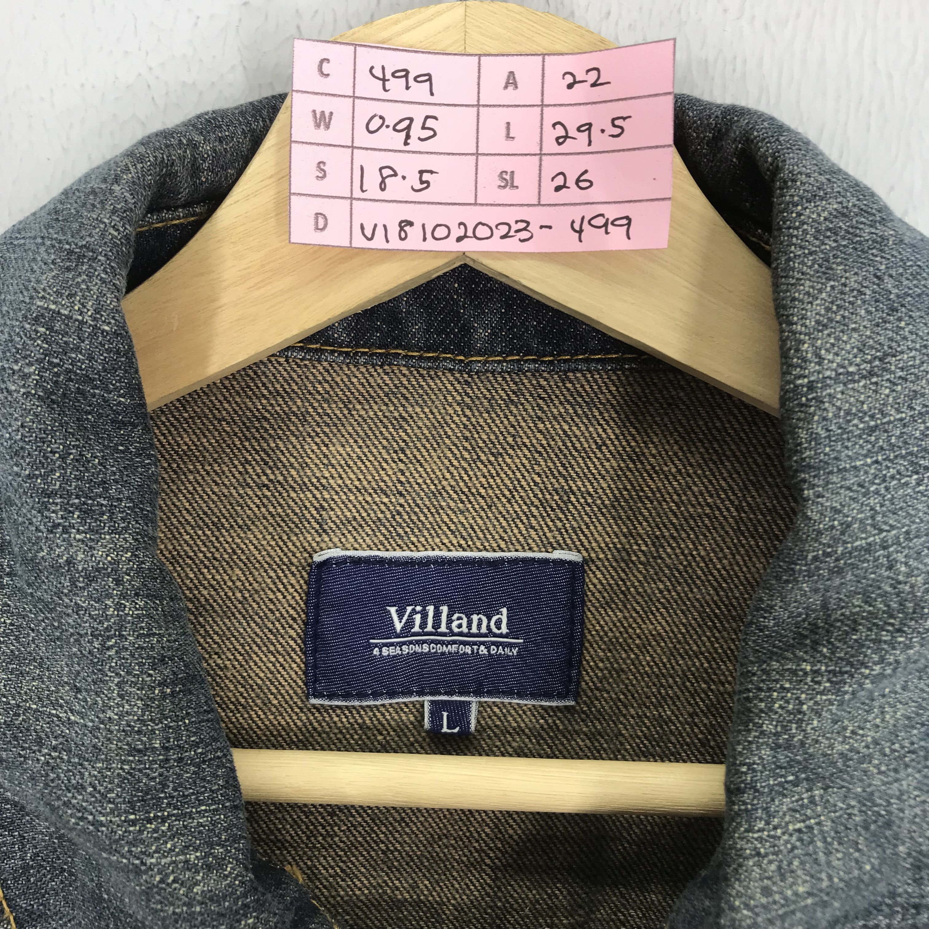 Japanese Brand Vintage Villand Denim Chore Workers Jacket Stone Wash Blue Size US M / EU 48-50 / 2 - 8 Thumbnail