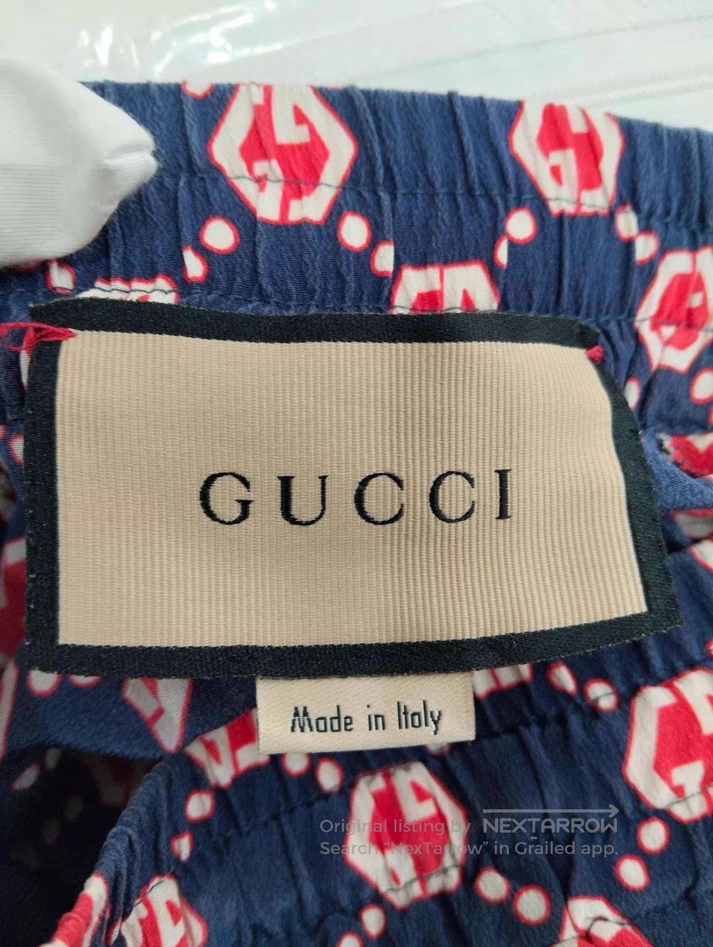 Gucci Blue Patterned Drawstring Casual Shorts. Size US 30 / EU 46 - 4 Thumbnail