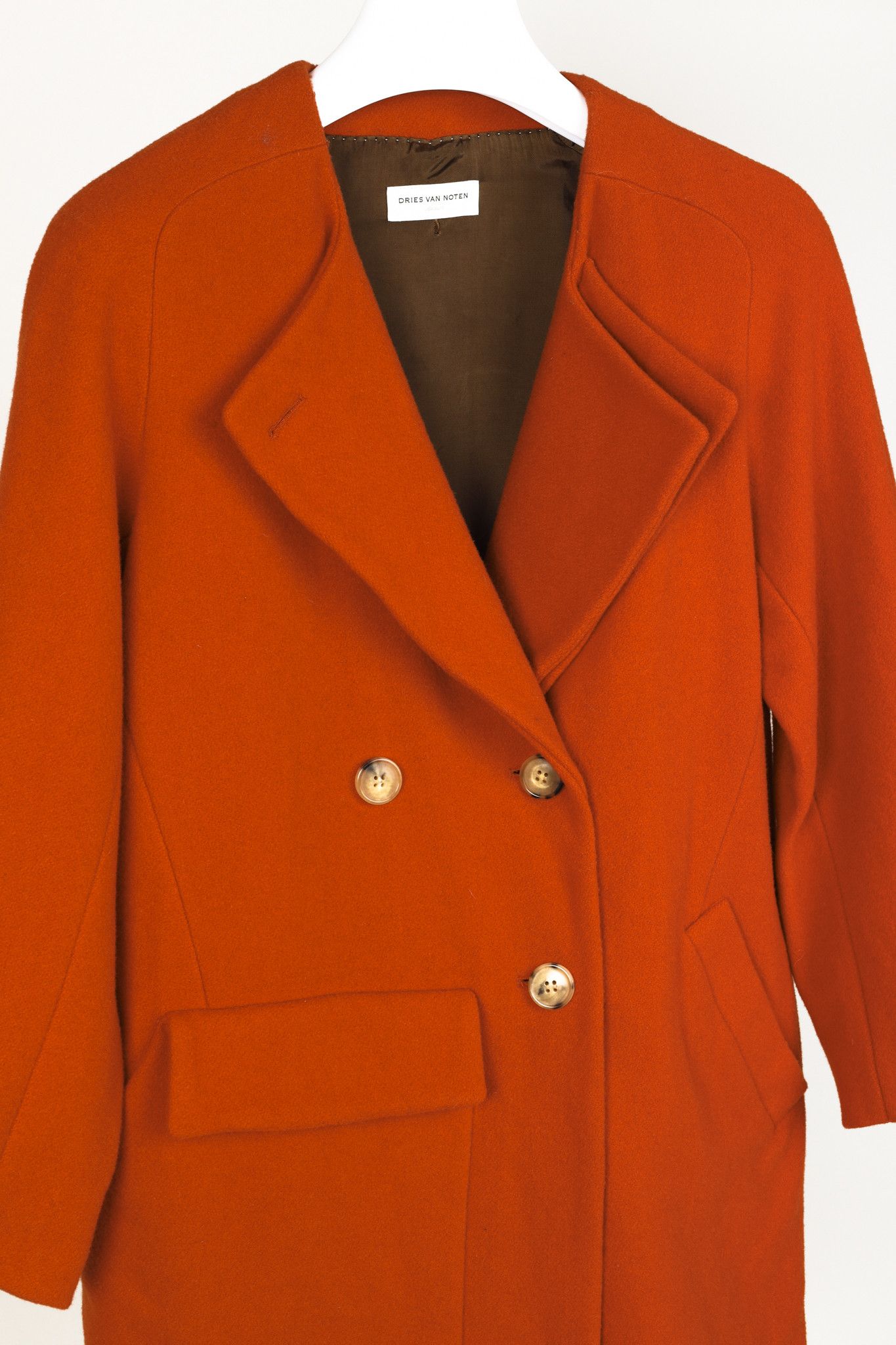 Dries Van Noten Dries Van Noten Orange Wool Oversized Double Breasted Jacket Size M / US 6-8 / IT 42-44 - 2 Thumbnail