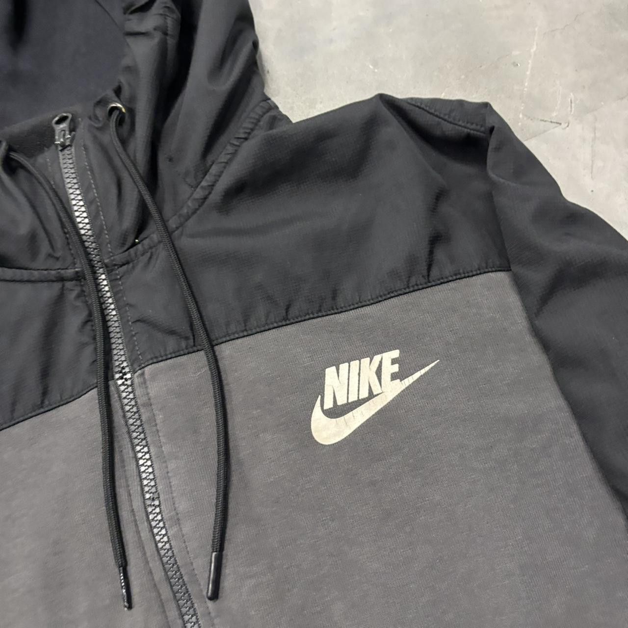 Nike × Vintage Crazy Vintage Y2K/2000s Grey Black Nike Tech Drill Essential Zip Up Hoodie! Size US XL / EU 56 / 4 - 3 Thumbnail