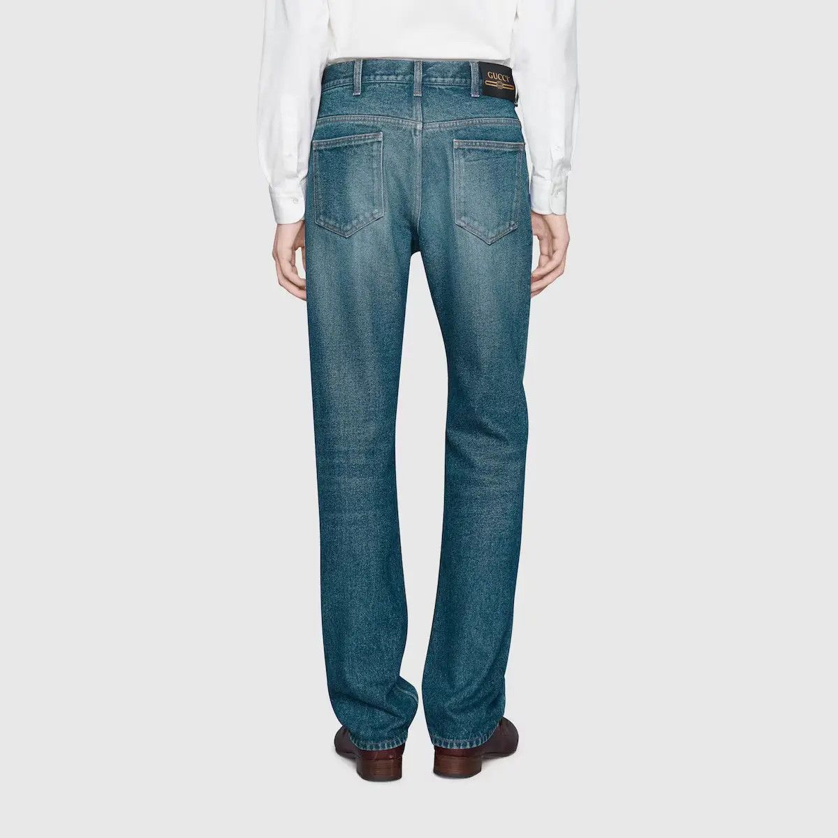 Gucci o1mt1gz0725 Regular Fit Washed Jeans in Blue Size US 38 / EU 54 - 4 Thumbnail