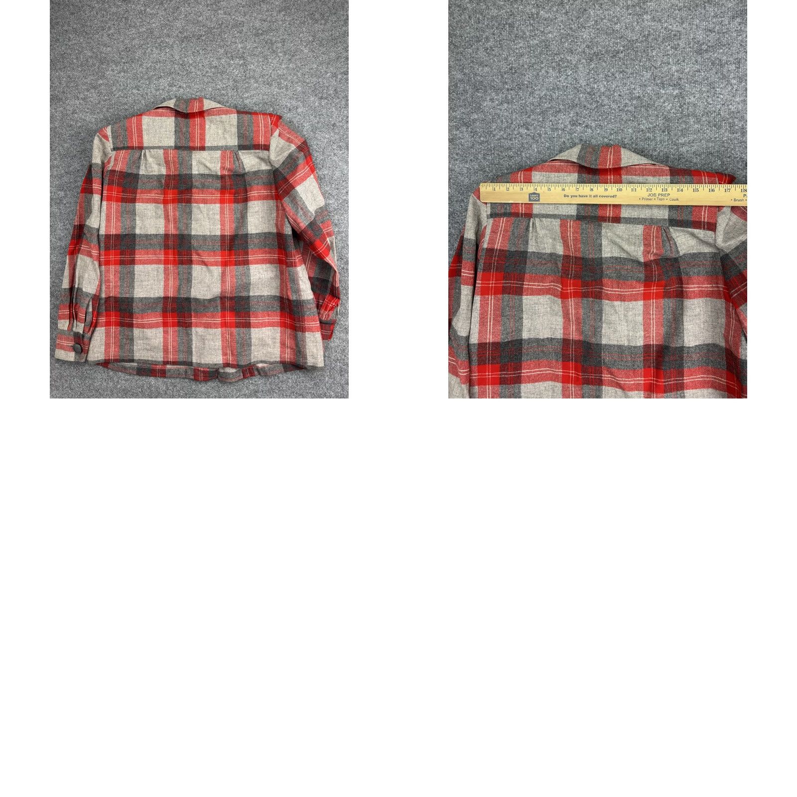 Pendleton VINTAGE Pendleton Jacket Womens Large Red Plaid Wool Flannel Short Button Front Size 36" / US 14 / IT 50 - 8 Thumbnail