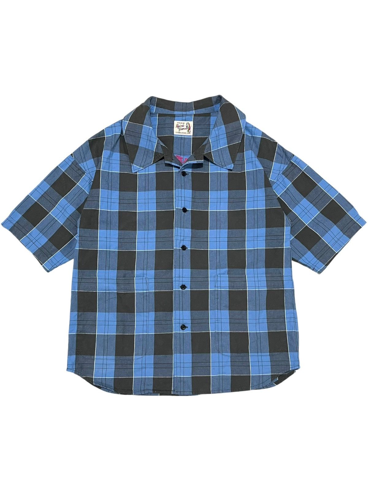 Japanese Brand Hysteric Glamour Plaid Big Collar Shirt Size US L / EU 52-54 / 3 - 2 Thumbnail