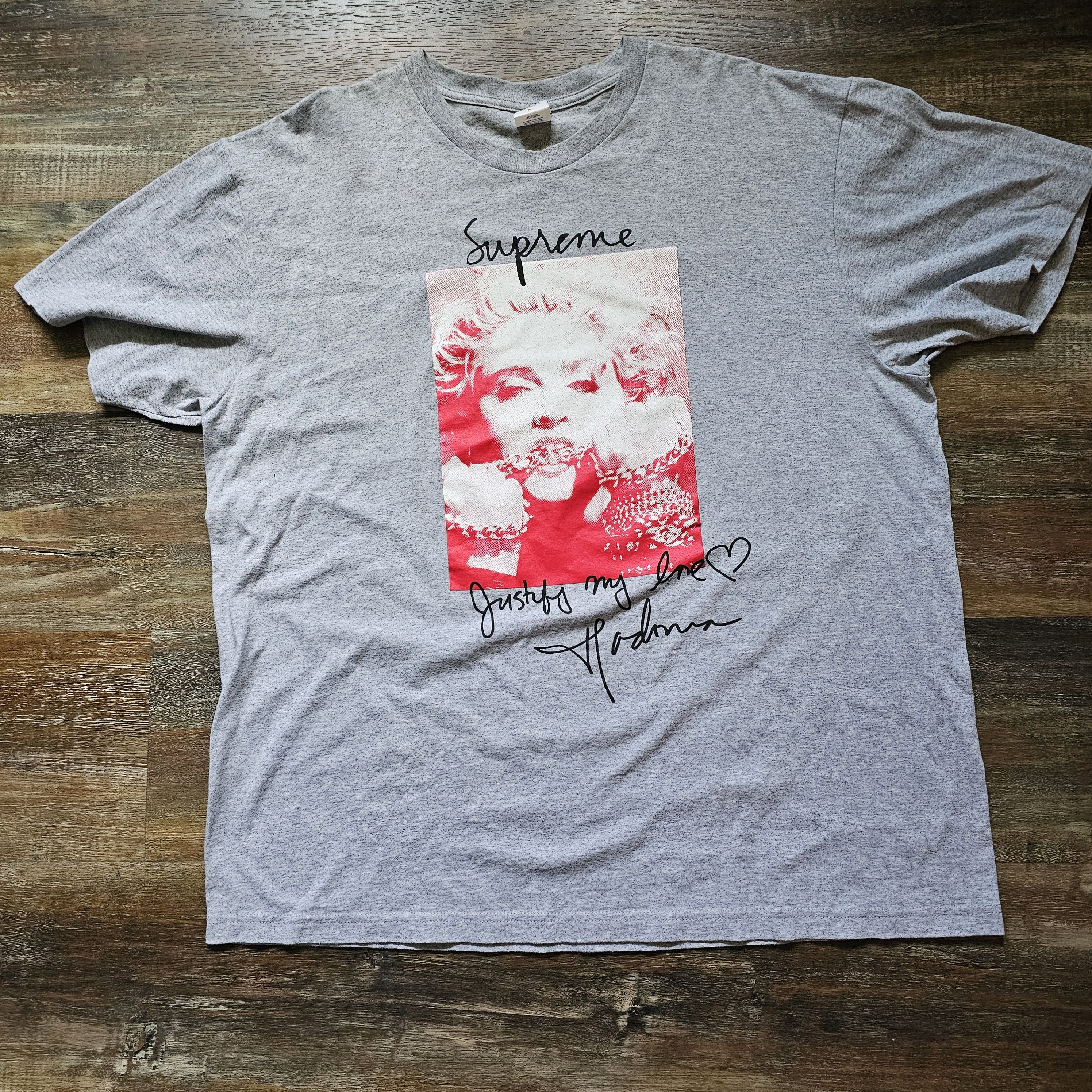 image of Supreme Fw18 Madonna Tee Grey XL in Heather Grey, Men's