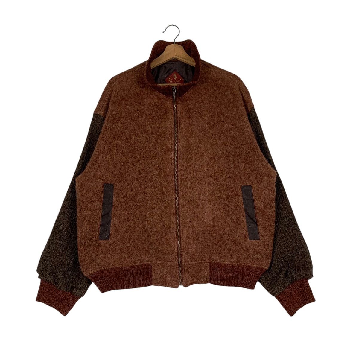 Japanese Brand KEN VALIDO Brown Wool Turtleneck Bomber Jacket #1234-C56 Size US L / EU 52-54 / 3 - 1 Thumbnail