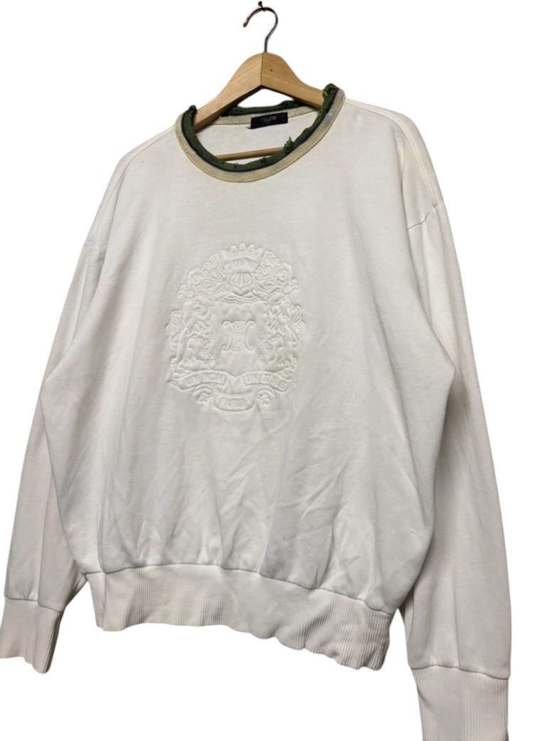 Celine Vtg🔥Celine Paris Ripped Pullover Sweatshirt Embossed Logo Size US L / EU 52-54 / 3 - 4 Thumbnail