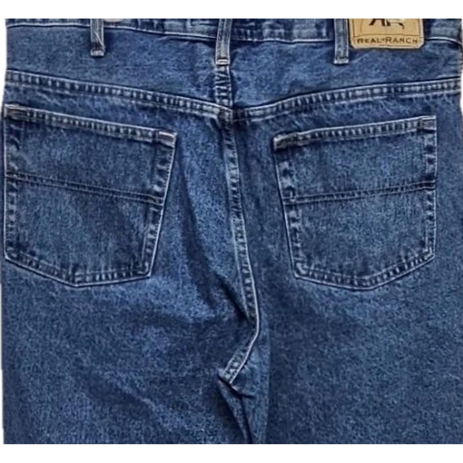 Denime Real Ranch Jeans Men’s 36x30 Regular Fit 100% Cotton Classic Blue Denim Straight Size US 36 / EU 52 - 7 Thumbnail