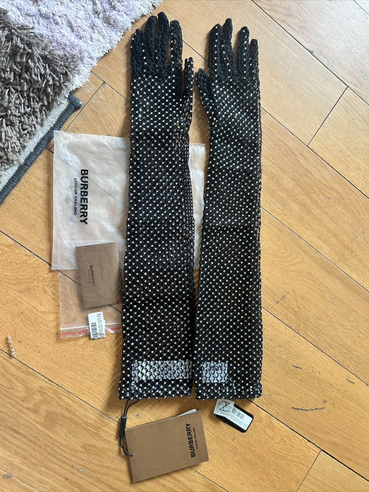 Burberry BURBERRY Mesh Embellished Gloves Size ONE SIZE - 1 Thumbnail
