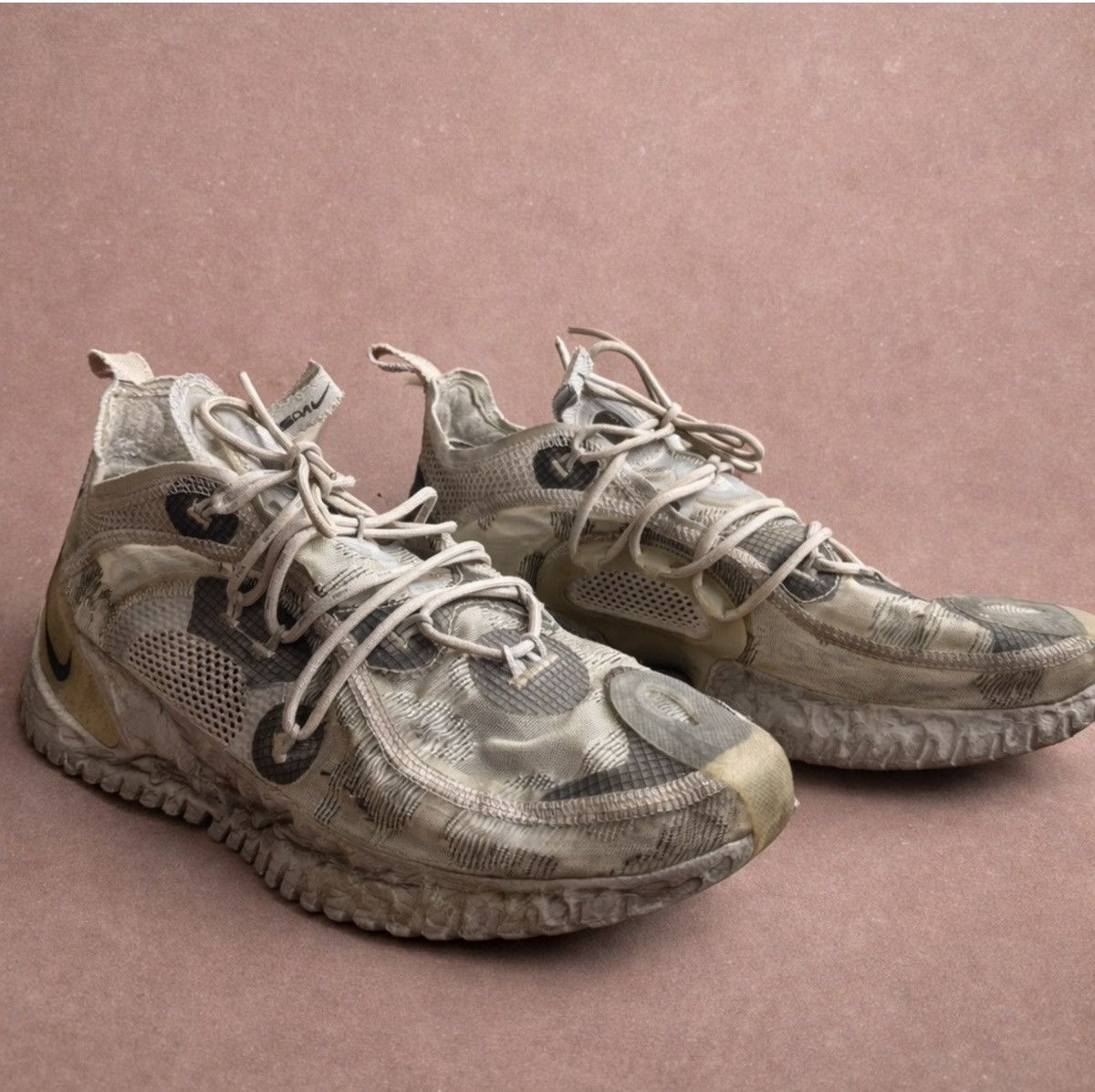 Nike ISPA Technical Sneakers Camo Beige Mens US 11