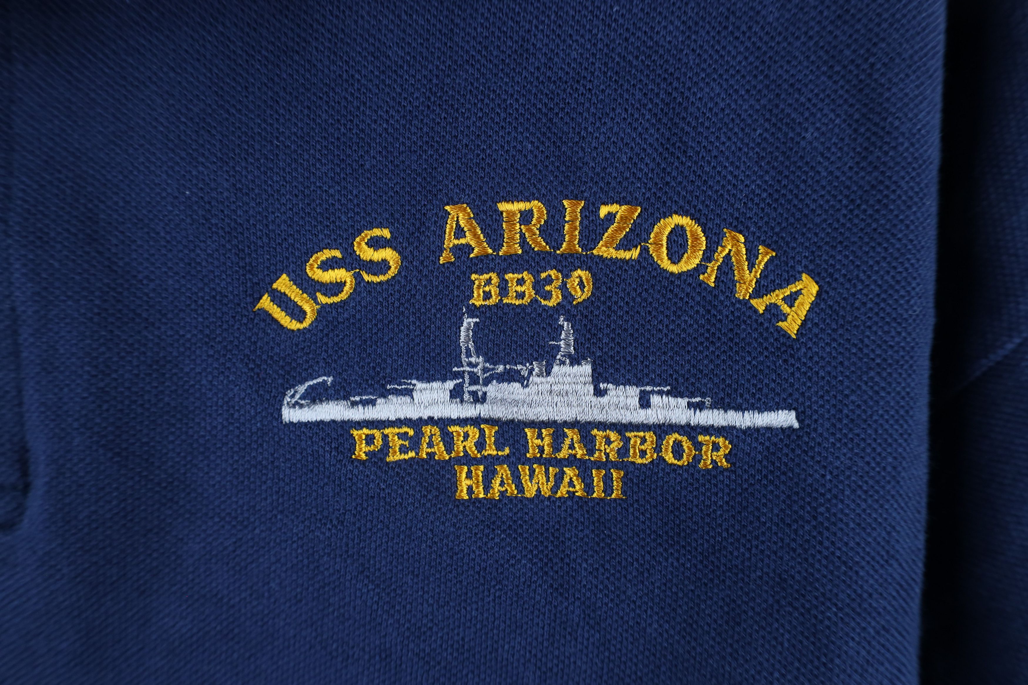 Vintage Vintage 90s Out USS Arizona Pearl Harbor Hawaii Polo Shirt Size US XXL / EU 58 / 5 - 4 Thumbnail