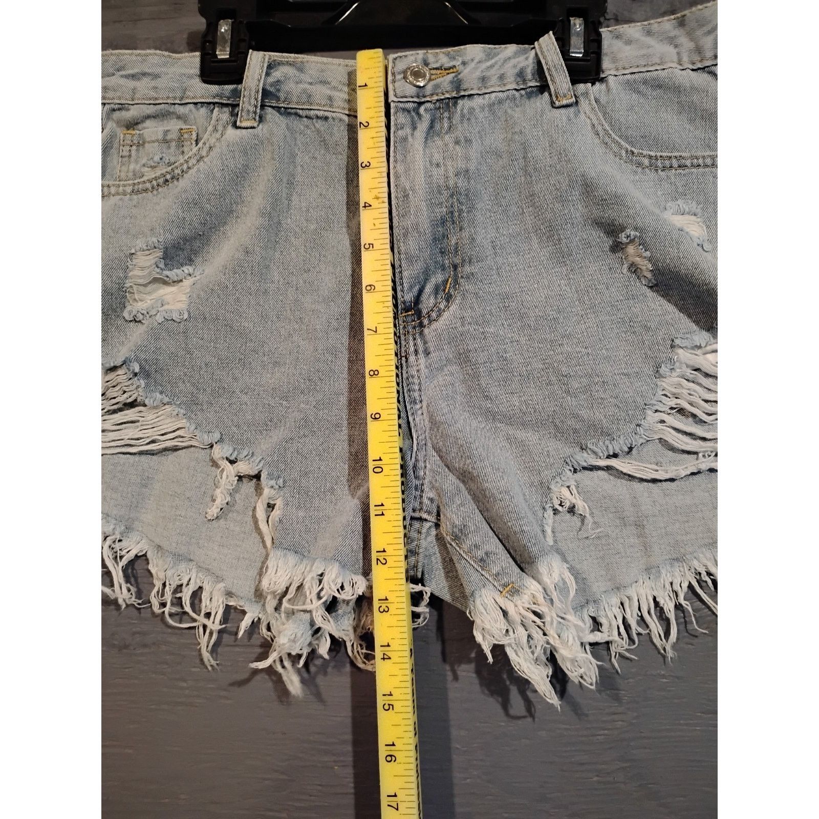 Shein Shein (12) Cut-Off Rugged Blue Denim Rugged Shorts Size 34" / US 12 / IT 48 - 5 Thumbnail