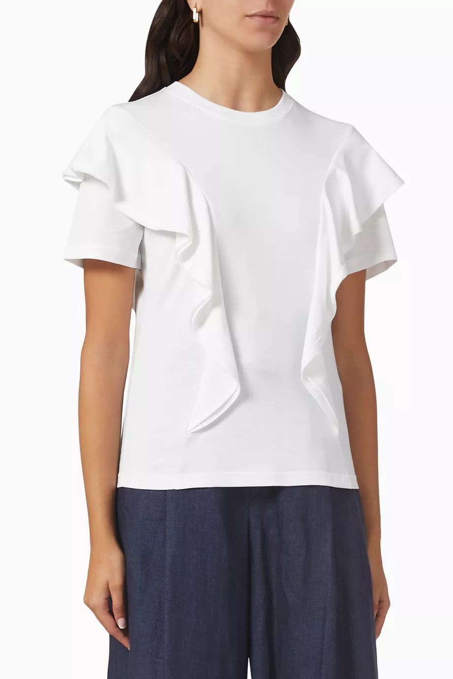 Chloe o1y0825 Short Sleeves T-Shirt in White Size M / US 6-8 / IT 42-44 - 1 Thumbnail