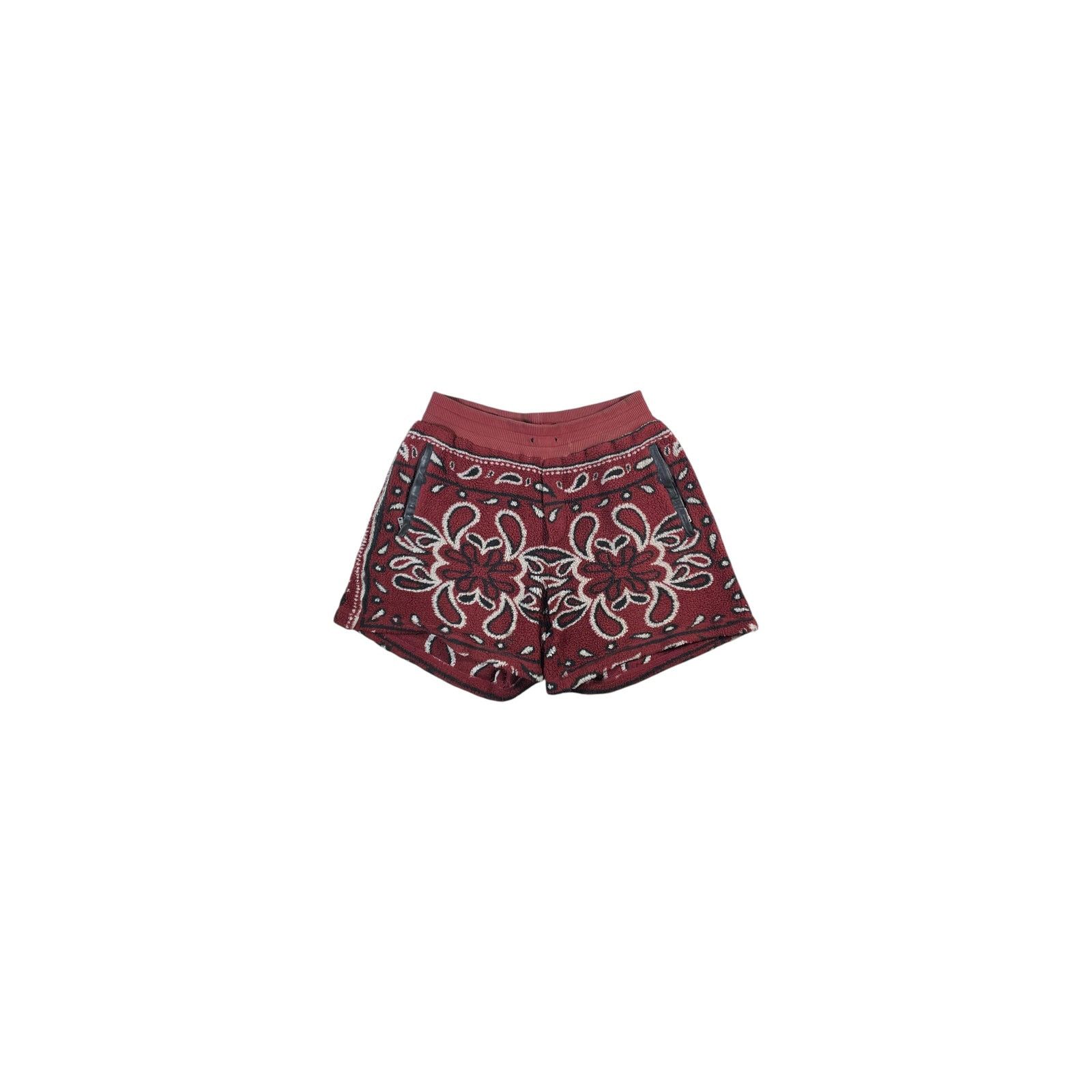 Amiri Amiri Bugundy Paisley Fleece Shorts Size US 32 / EU 48 - 1 Preview