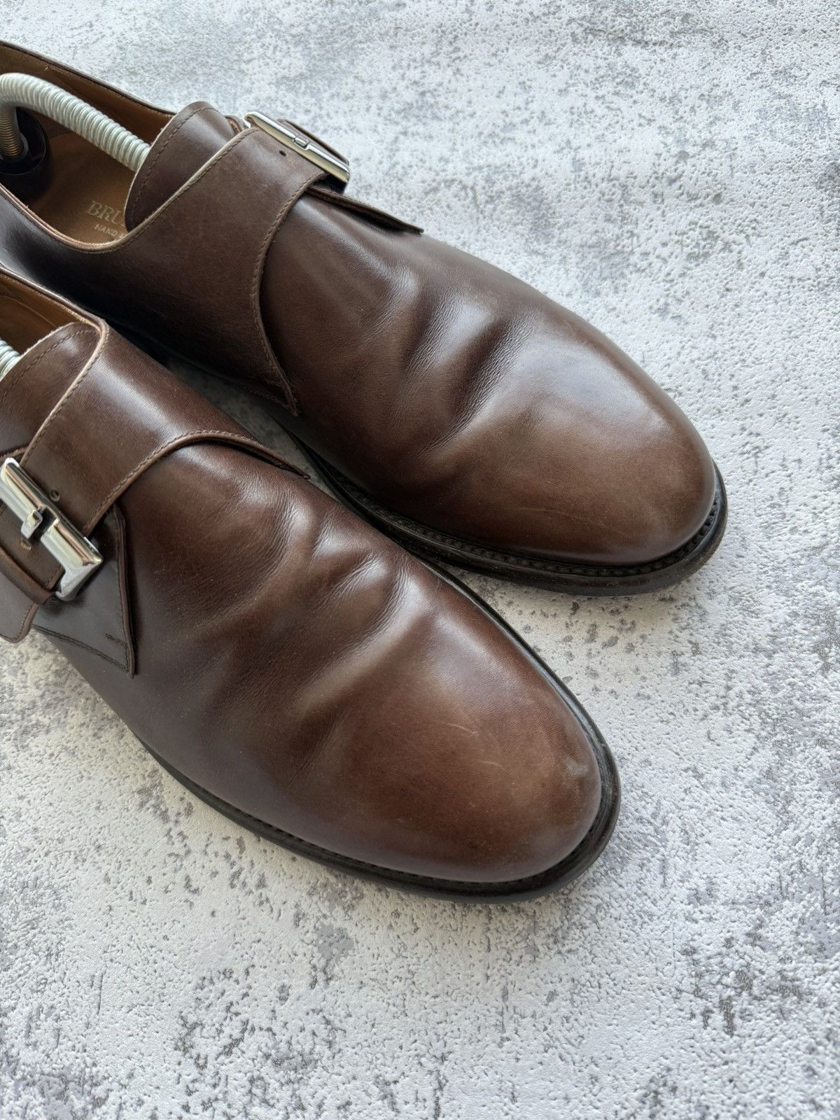 Bruno Magli BRUNO MAGLI Lucio Dark Brown Leather Single Monk Shoe Size US 11 / EU 44 - 13 Thumbnail