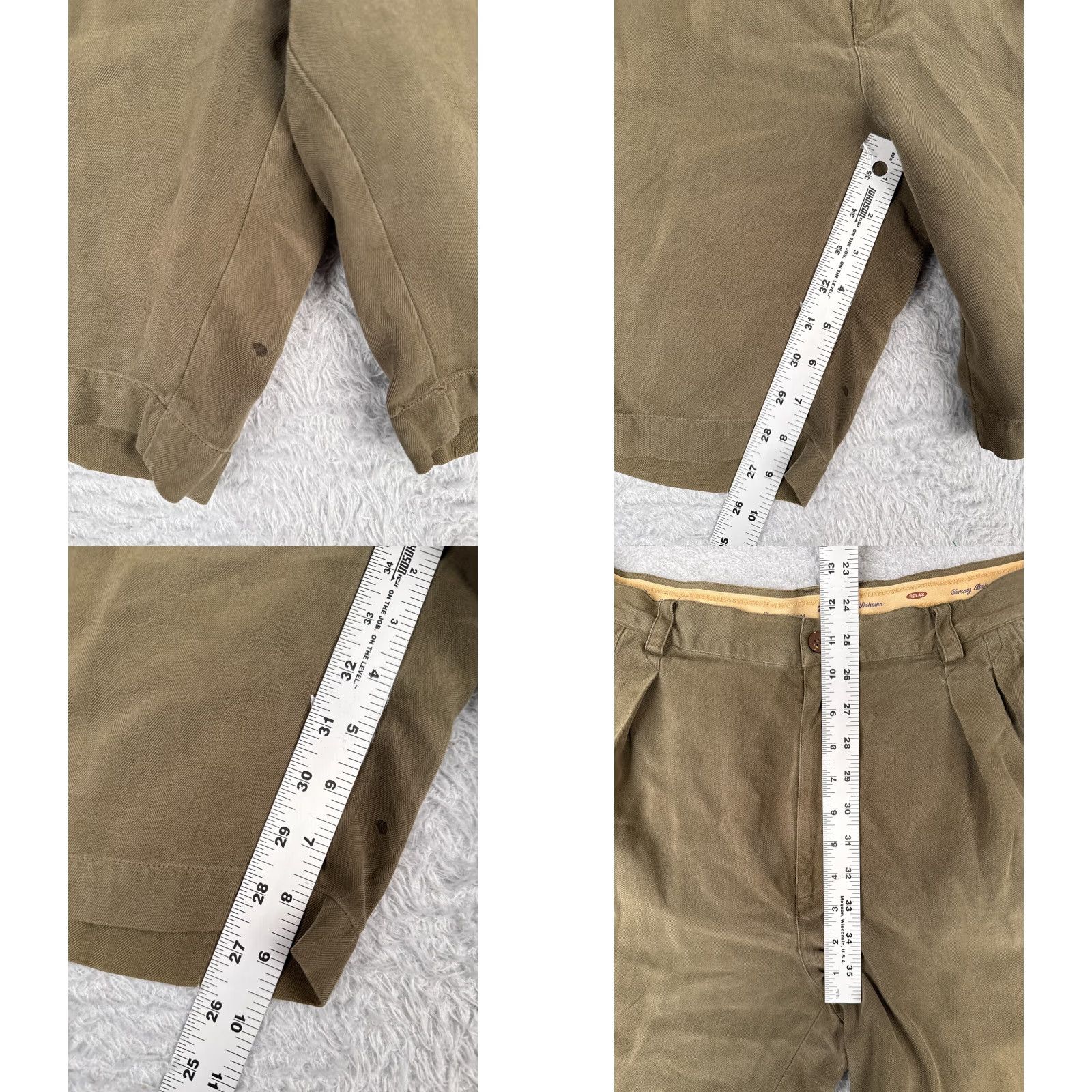 Tommy Bahama Tommy Bahama Shorts Men 35 Brown Pleated 100% Silk Herringbone Chino Cargo 33x9 Size US 35 - 8 Thumbnail