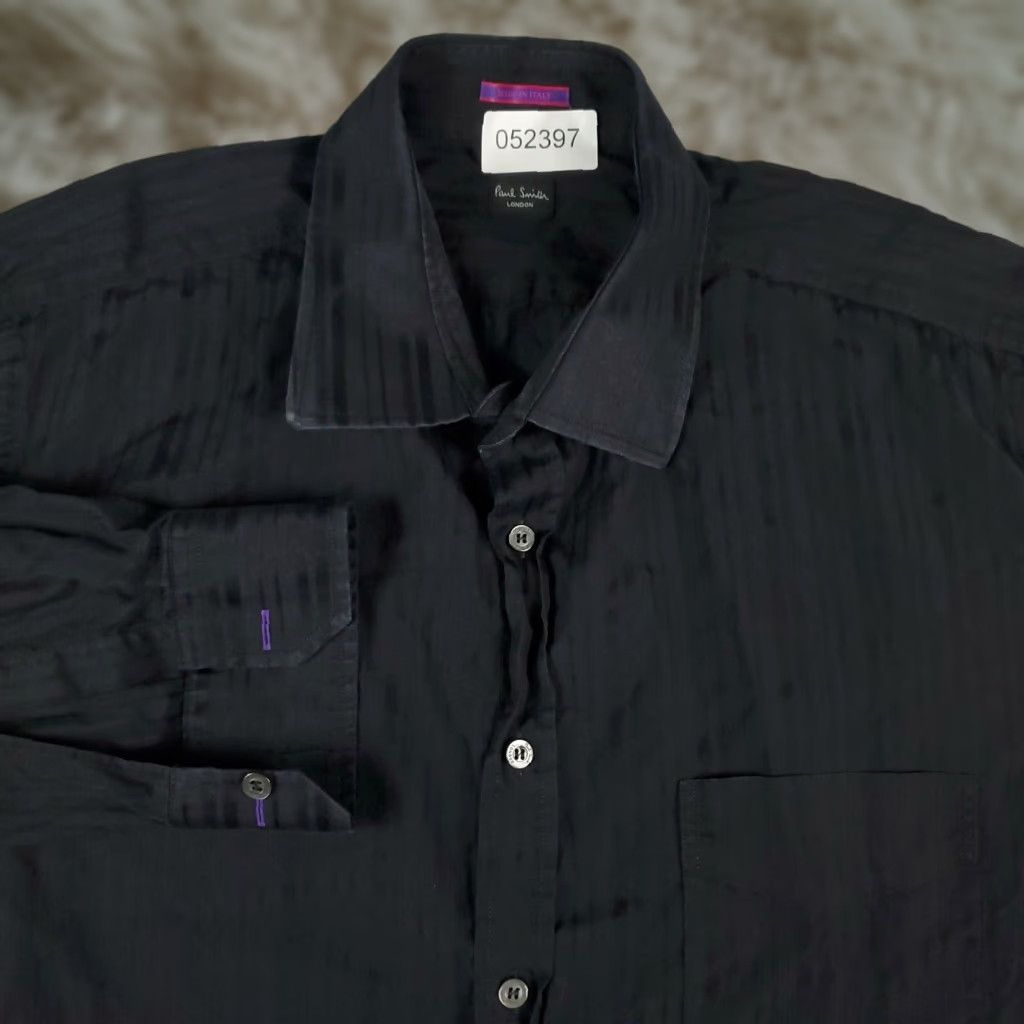 Ted Baker VINTAGE Ted Baker London Dress Shirt Men Size 18 Long Sleeve Black Business Casual Formal Size 48R - 1 Thumbnail