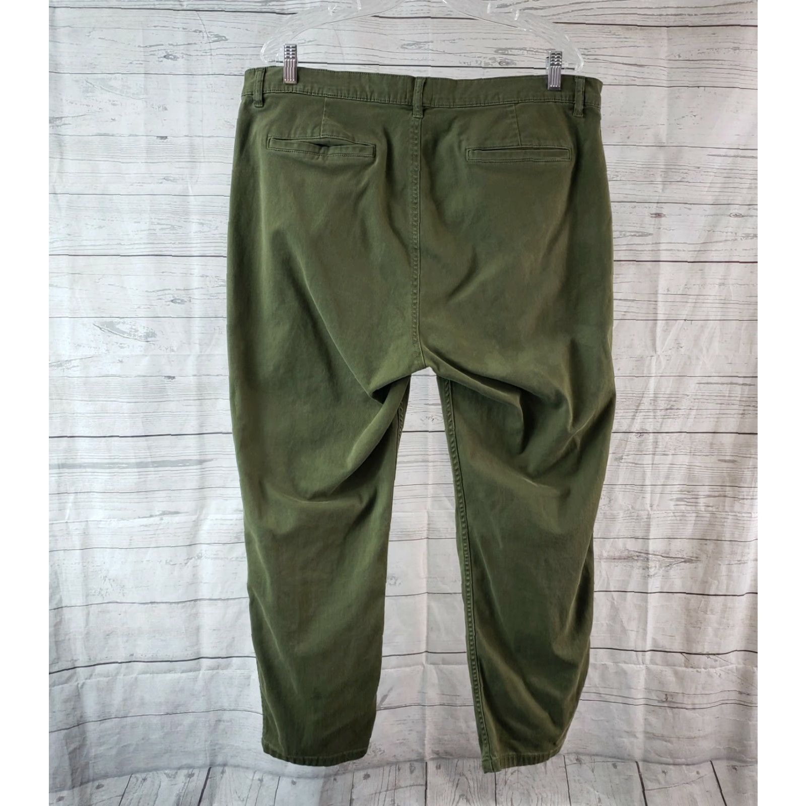 J.Crew J.CREW Womens Vintage Straight Pants Sz 33 Green High Rise Cotton Blend Dress Casual Cropped Mens Womens Size 24" / US 00 / IT 34 - 3 Thumbnail
