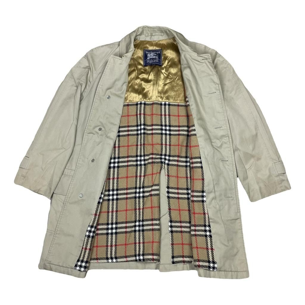 image of Burberry Trench Coat With Pattern in Beige, Women's (Size XL)