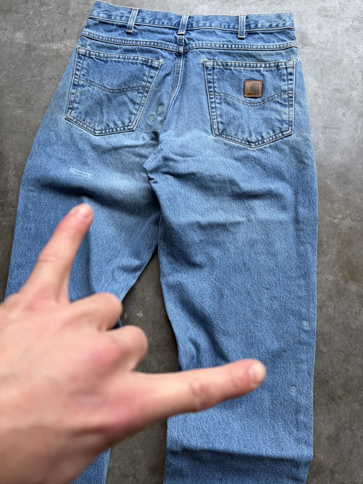 Carhartt Vintage 1990s Carhartt Workwear Light Wash Denim Jeans Size US 34 / EU 50 - 2 Thumbnail