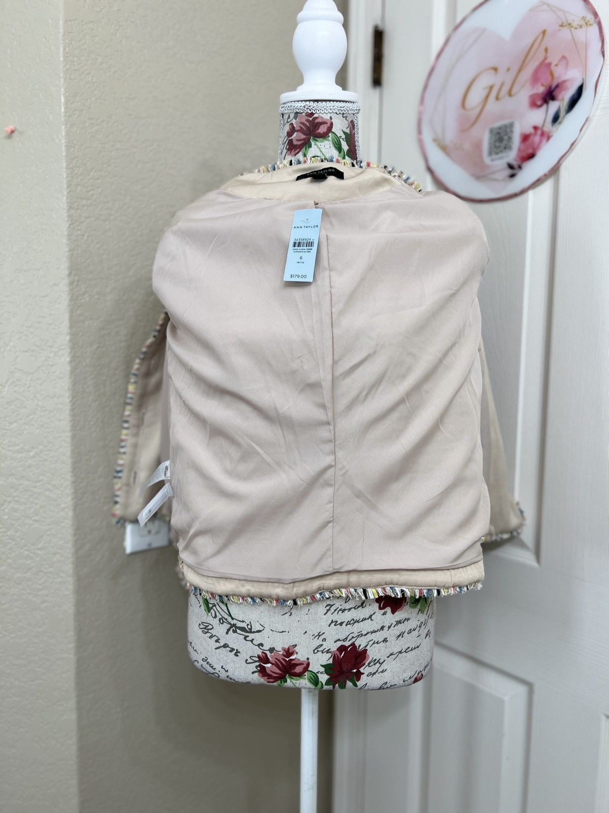 Ann Taylor Ann Taylor Multi-Color Tweed Button-Front Blazer Size M / US 6-8 / IT 42-44 - 5 Thumbnail
