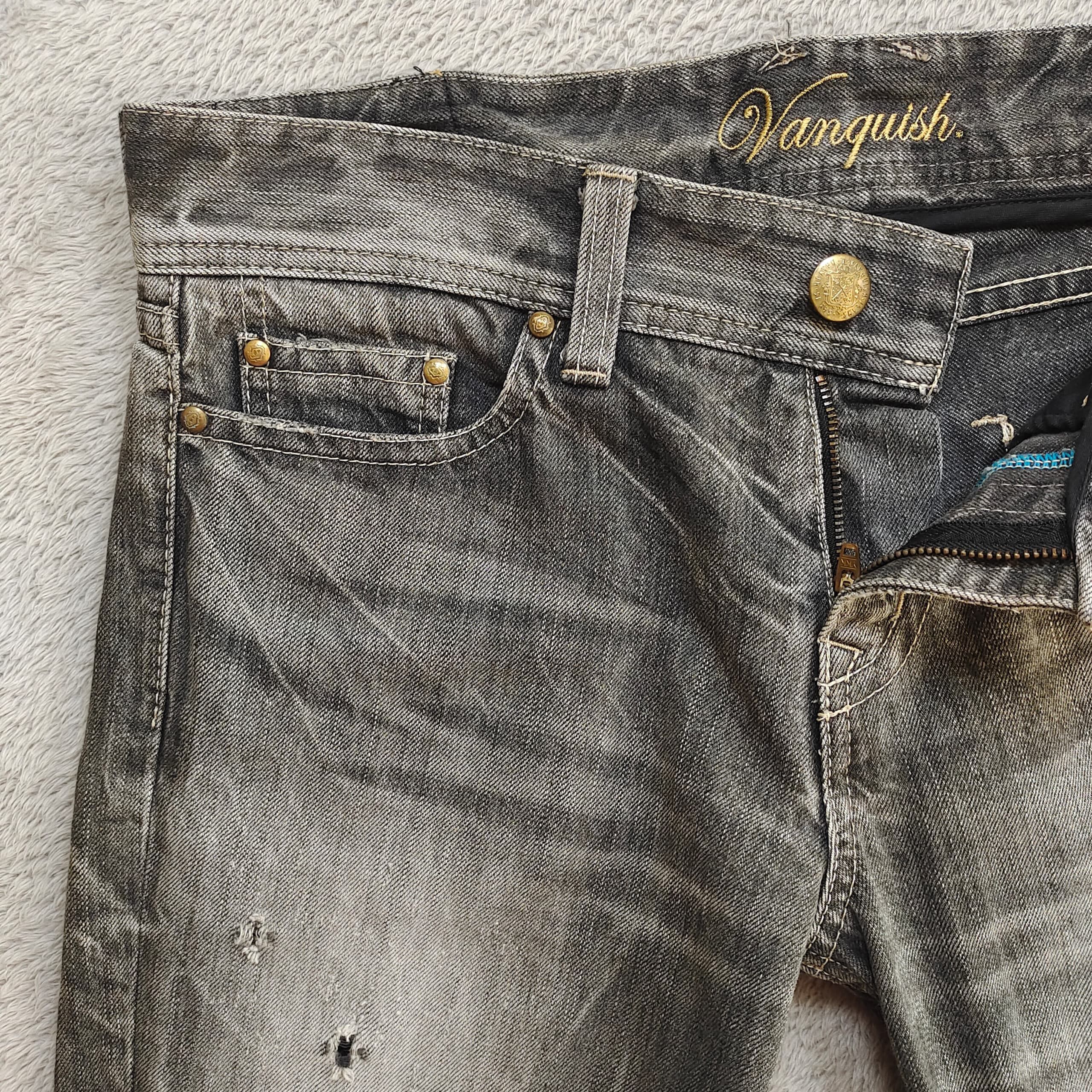 Vanquish Vintage Vanquish Gold Black Distressed Slim-Fit Jeans Size US 34 / EU 50 - 4 Thumbnail