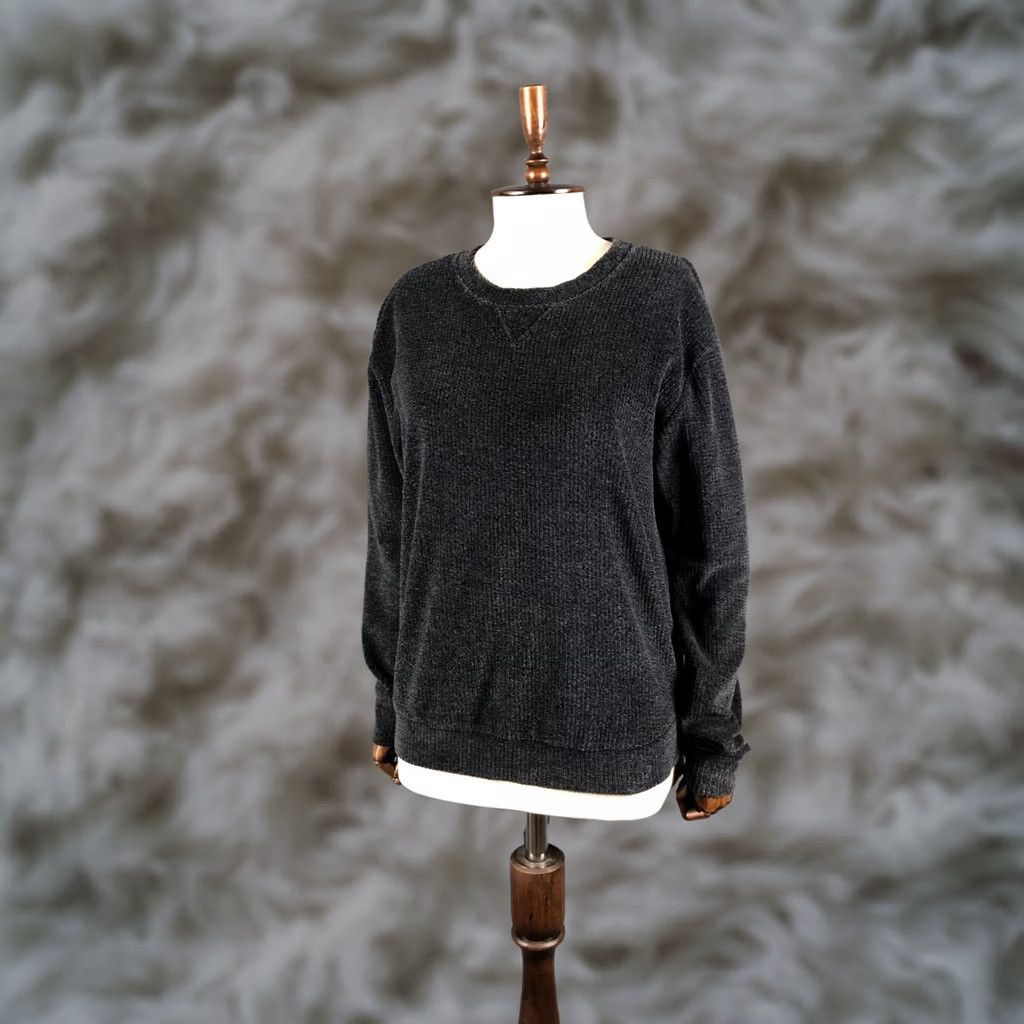 Vintage Acne Pullover Cotton Dark Gray Women M Sweater Crew Neck Long Sleeve Jersey 98% Cotton 2% Elastane Size M / US 6-8 / IT 42-44 - 1 Thumbnail
