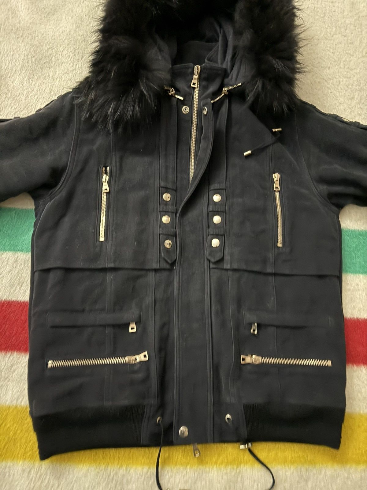 Balmain FW 2016 Balmain Military Raccoon Fur Trim Parka Size Large Size US L / EU 52-54 / 3 - 11 Thumbnail