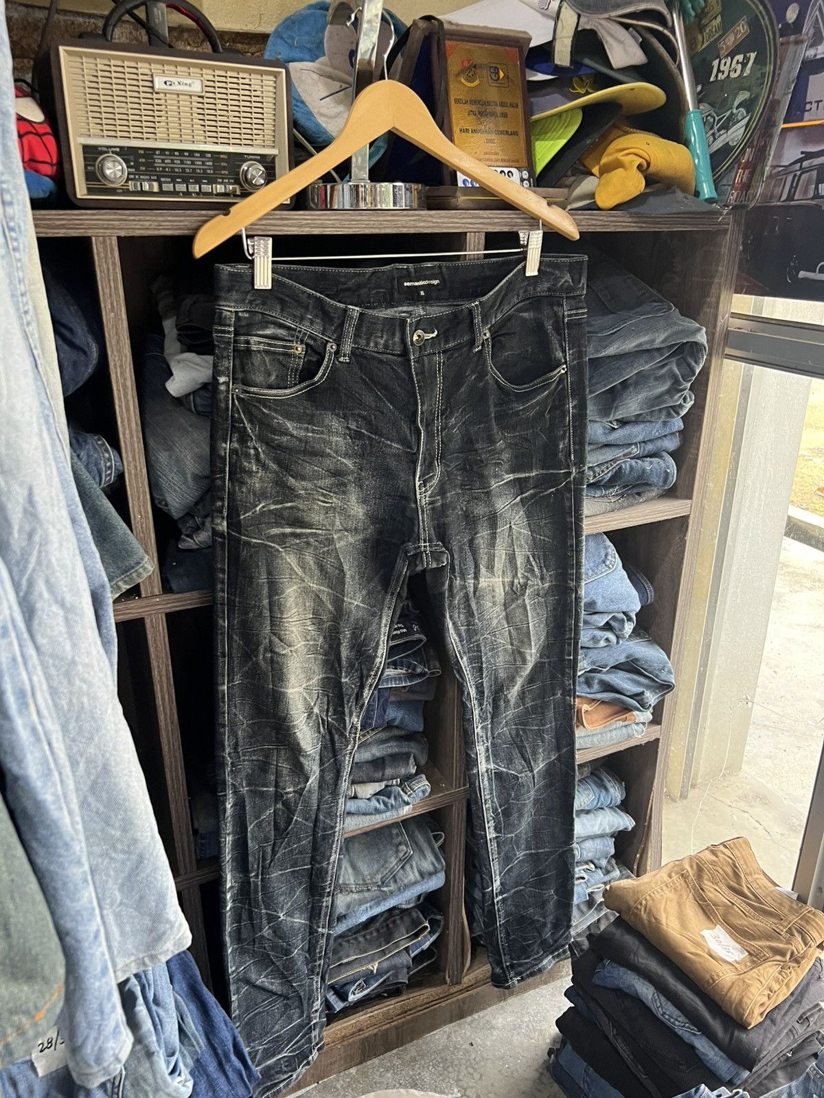 semanticdesign 🔥Rare Semantic Design Flared Distressed Denim Size US 35 - 8 Thumbnail