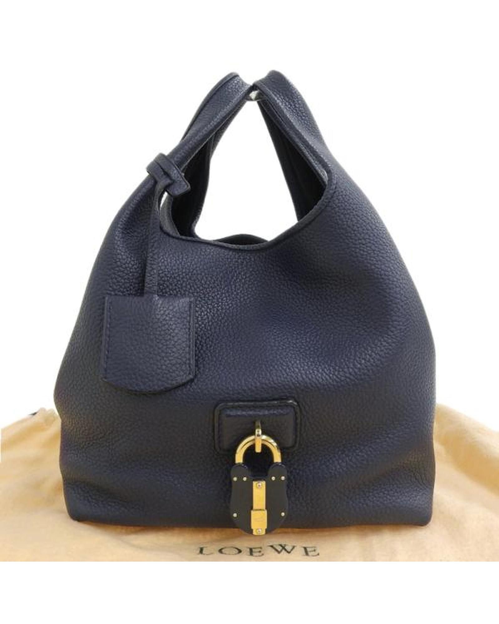 image of Loewe Blue Leather Bucket Bag In Excellent Condition, Women's
