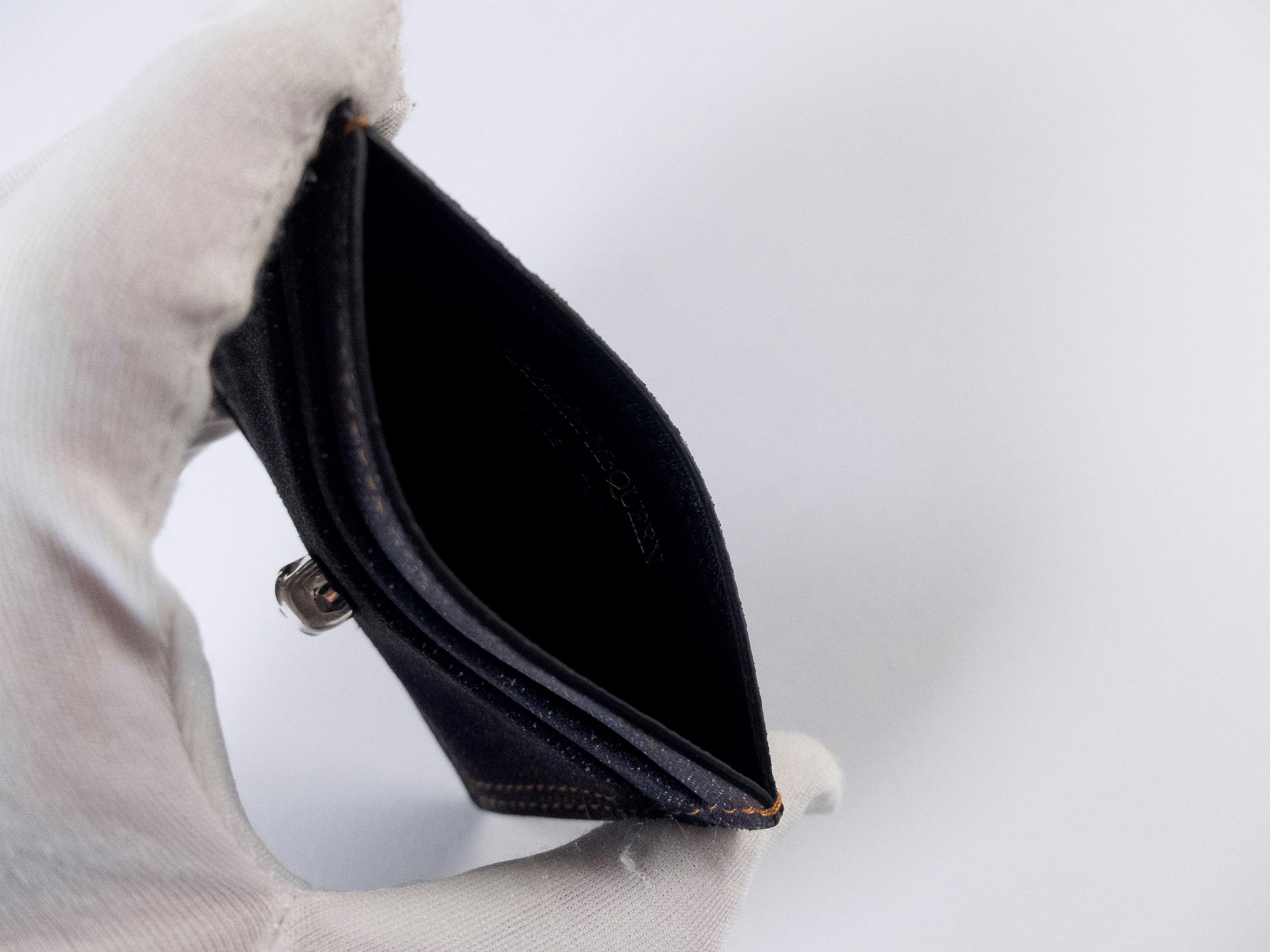 Alexander McQueen ALEXANDER MCQUEEN blue Skull leather "denim" card holder Size ONE SIZE - 5 Thumbnail