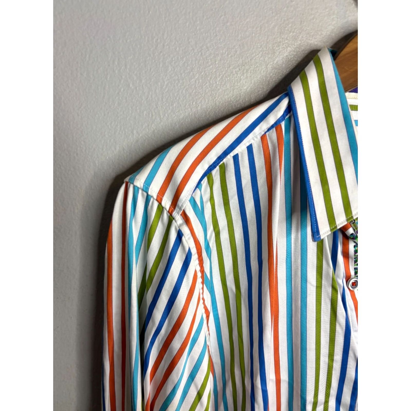 Robert Graham Robert Graham Button Up Shirt Patchwork Striped Shirt Mens M 5210 Multicolor Cotton Long Sleeve Casual 90s Bohemian Designer Shirt Mens Size M / US 6-8 / IT 42-44 - 2 Thumbnail