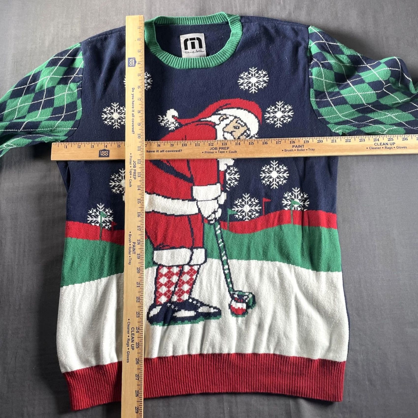 TravisMathew VINTAGE TravisMathew Sweater Mens L Navy Green Santa Golf Ugly Christmas Pullover Size US L / EU 52-54 / 3 - 6 Thumbnail