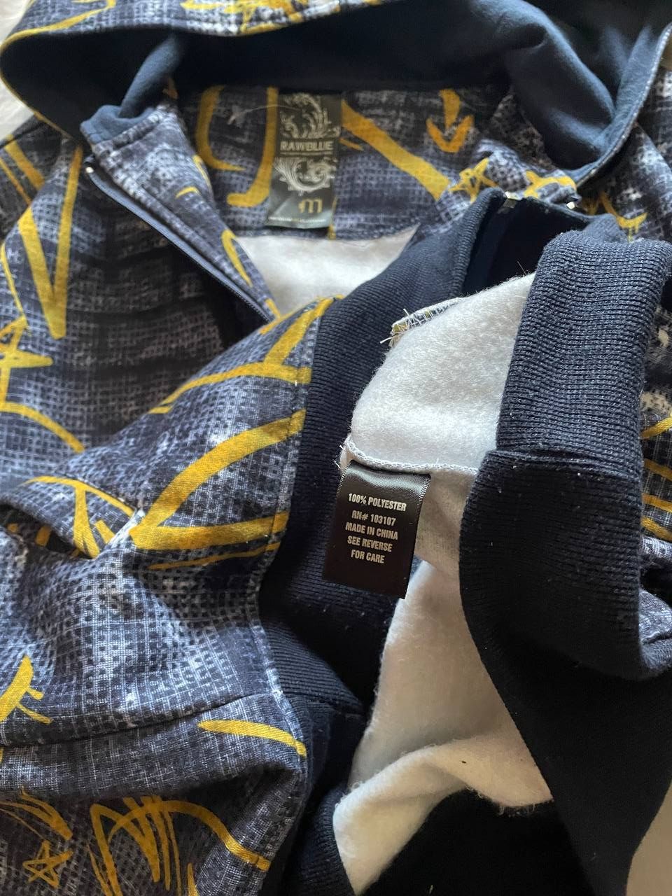 Rap Tees Crazy y2k Raw Blue Vintage Rap Full Zip Over Print Hoodie Size US M / EU 48-50 / 2 - 7 Thumbnail