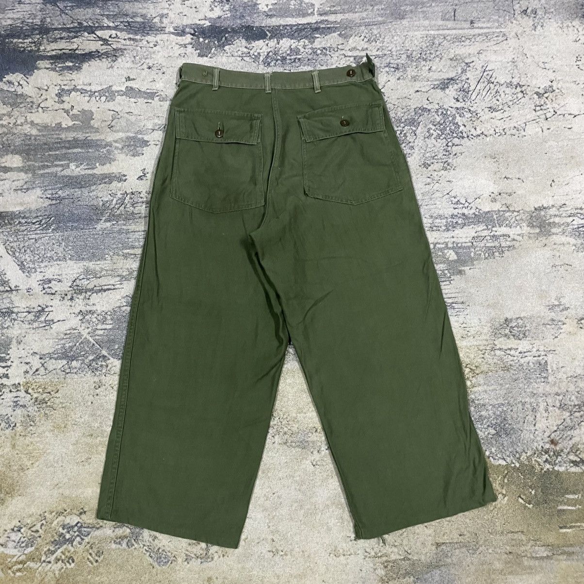 Army Of Me 1960s US Army OG-107 Sateen Vietnam War Trousers Size US 31 - 7 Thumbnail